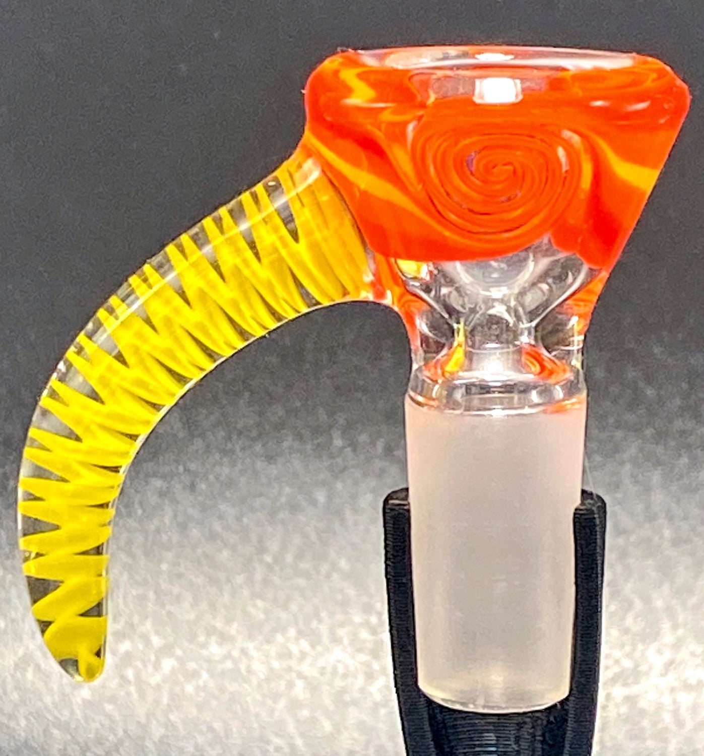 JULIO GLASS WORKED 14mm Single Hole SLIDE - TheSmokeyMcPotz Collection 