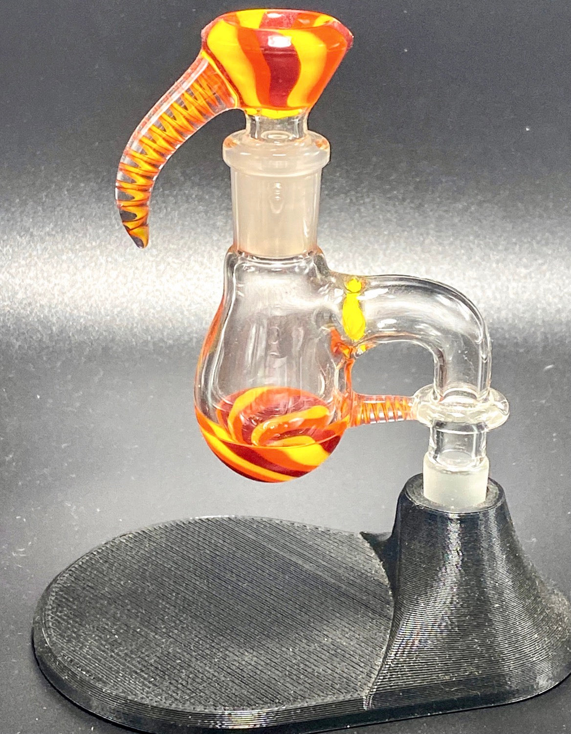 14mm MATCHING DRY ASH CATCH & 14mm 3 Hole SLIDE BY JULIO GLASS - TheSmokeyMcPotz Collection 