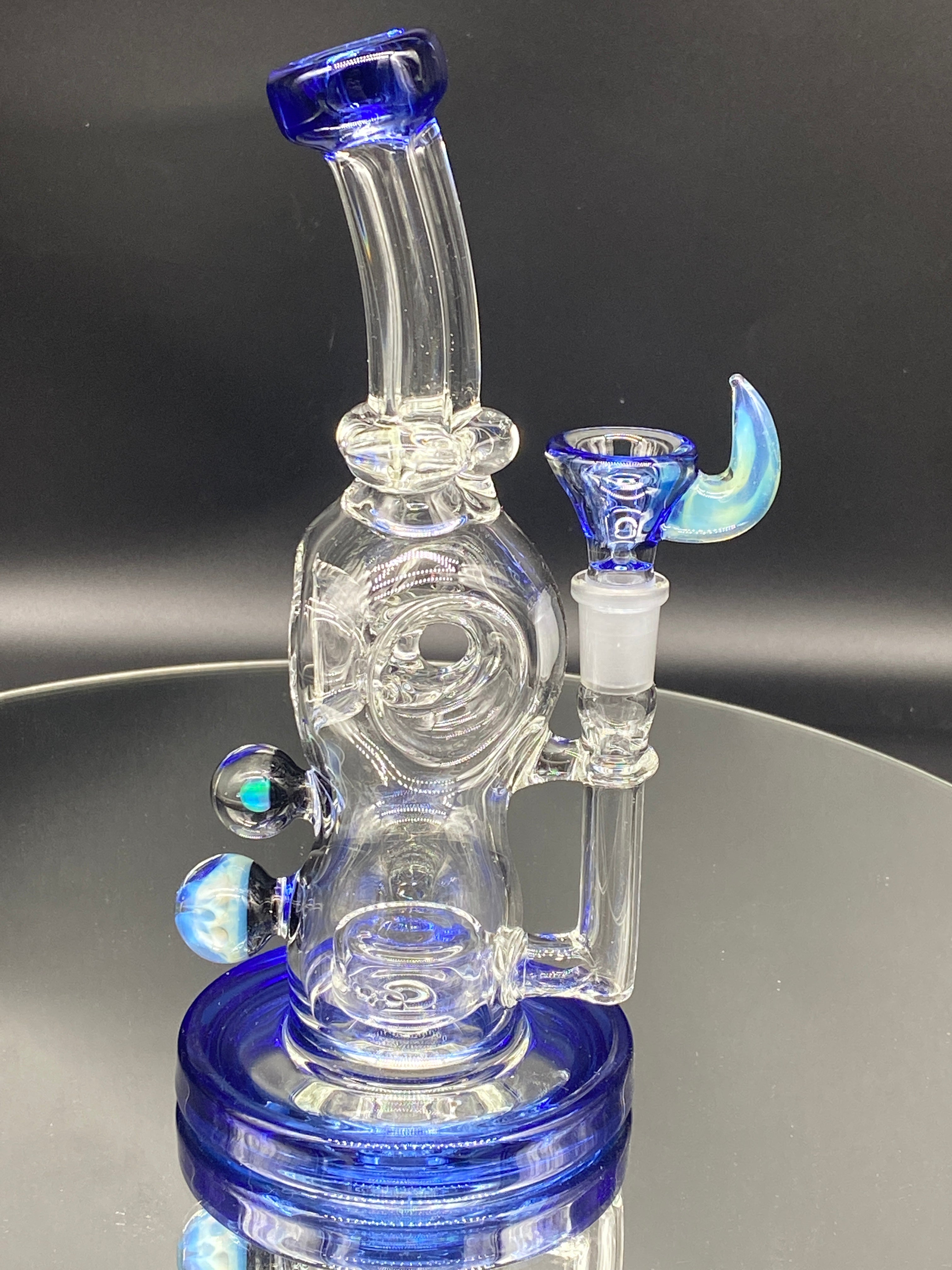 Davin Titland Blue Custom Rig Set with Marbles - TheSmokeyMcPotz Collection 