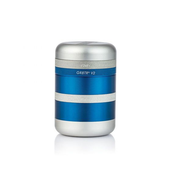 Kannastor GR8TR V2 Solid 4-Part Body Herb Grinder - Matte BLUE - TheSmokeyMcPotz Collection 