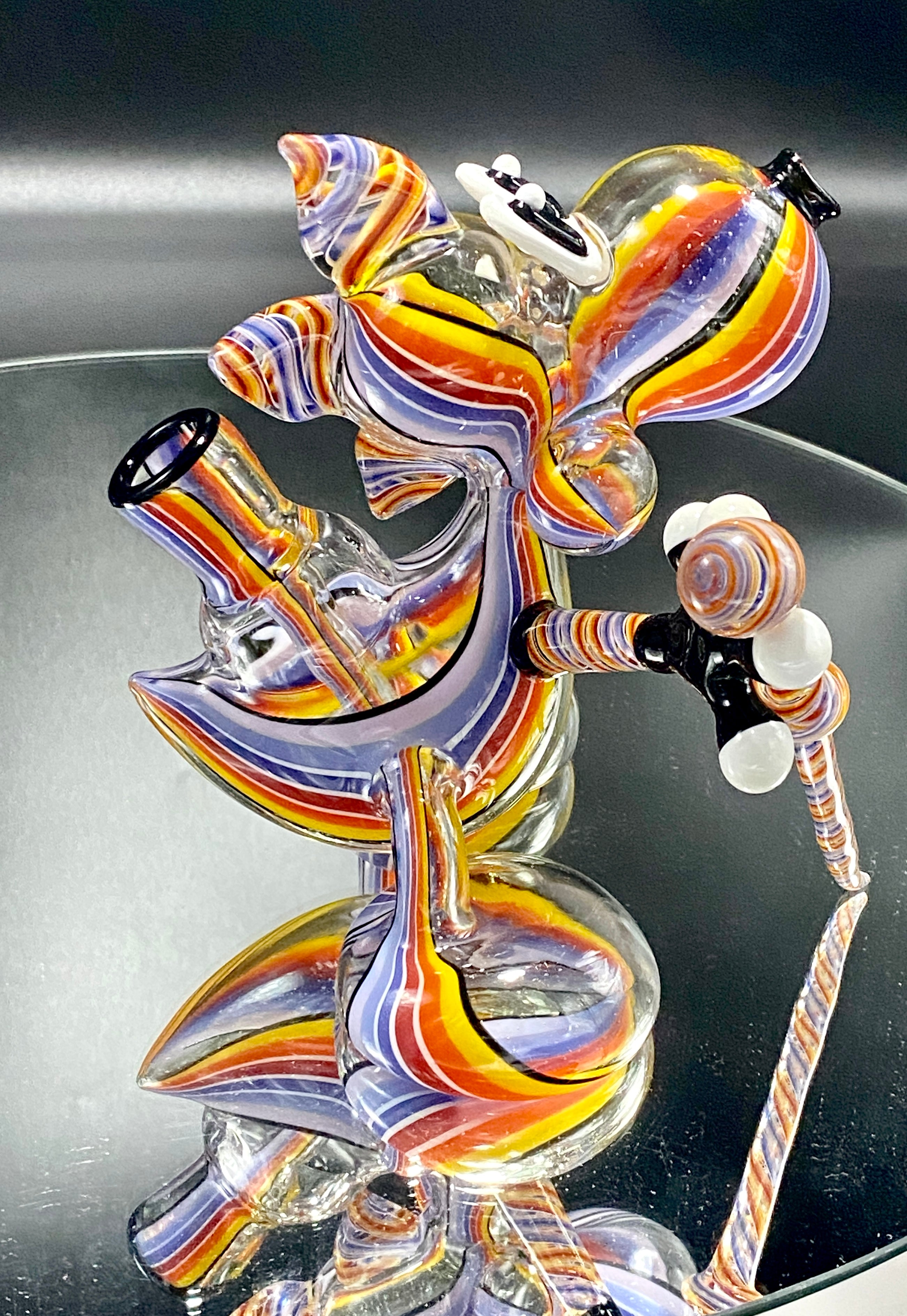 Lee Machine x Global Glassworks Collab Full UV Yoshi 14mm - TheSmokeyMcPotz Collection 