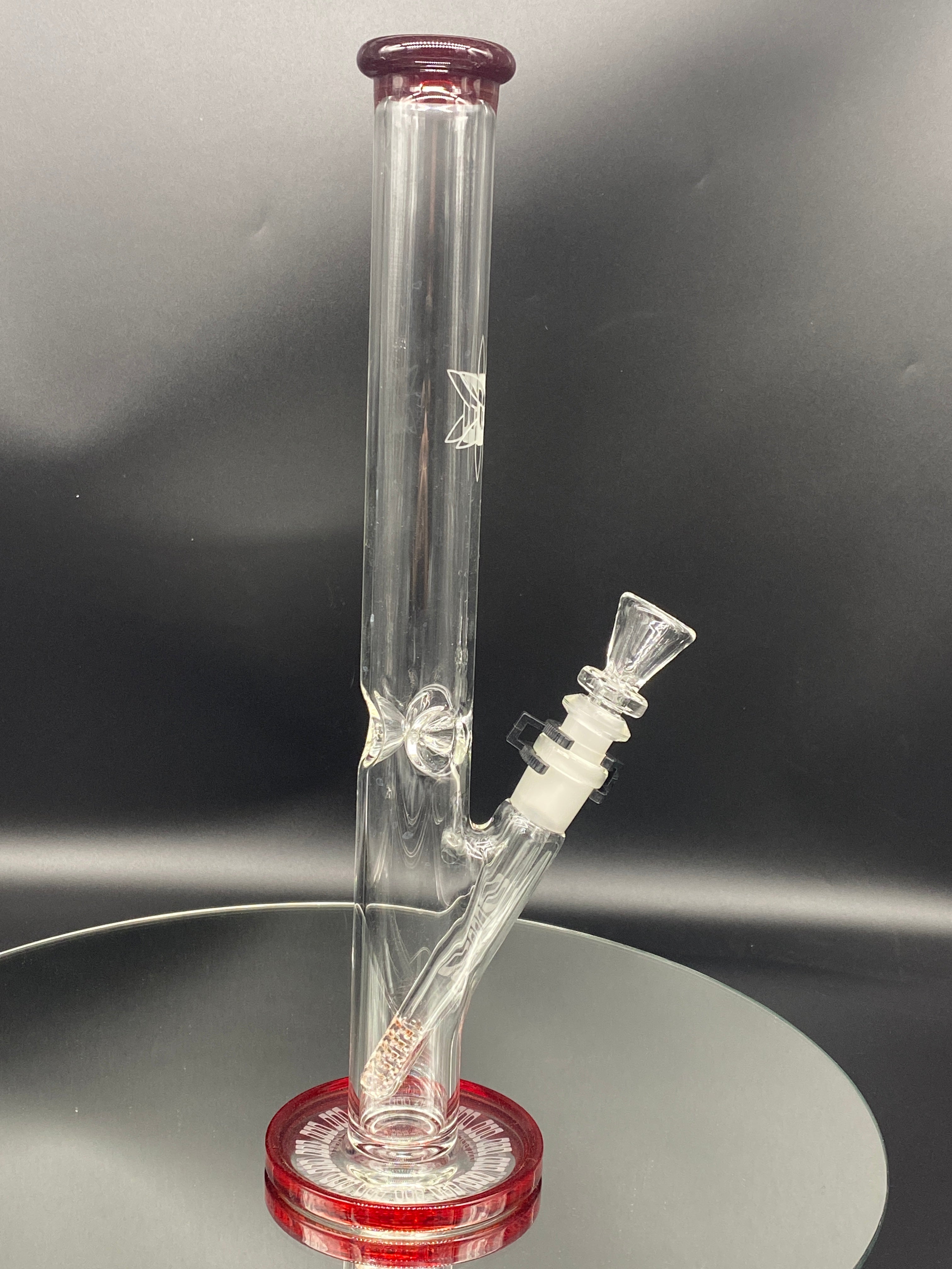 ILL Glass 14.5" Red Elvis 38x4 Tube w- Sandblasted Bottom - TheSmokeyMcPotz Collection 