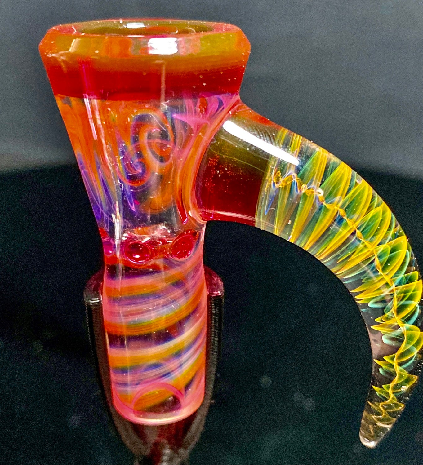 DJack Fully Worked Gold Ruby 14mm 4-Hole Slide - TheSmokeyMcPotz Collection 