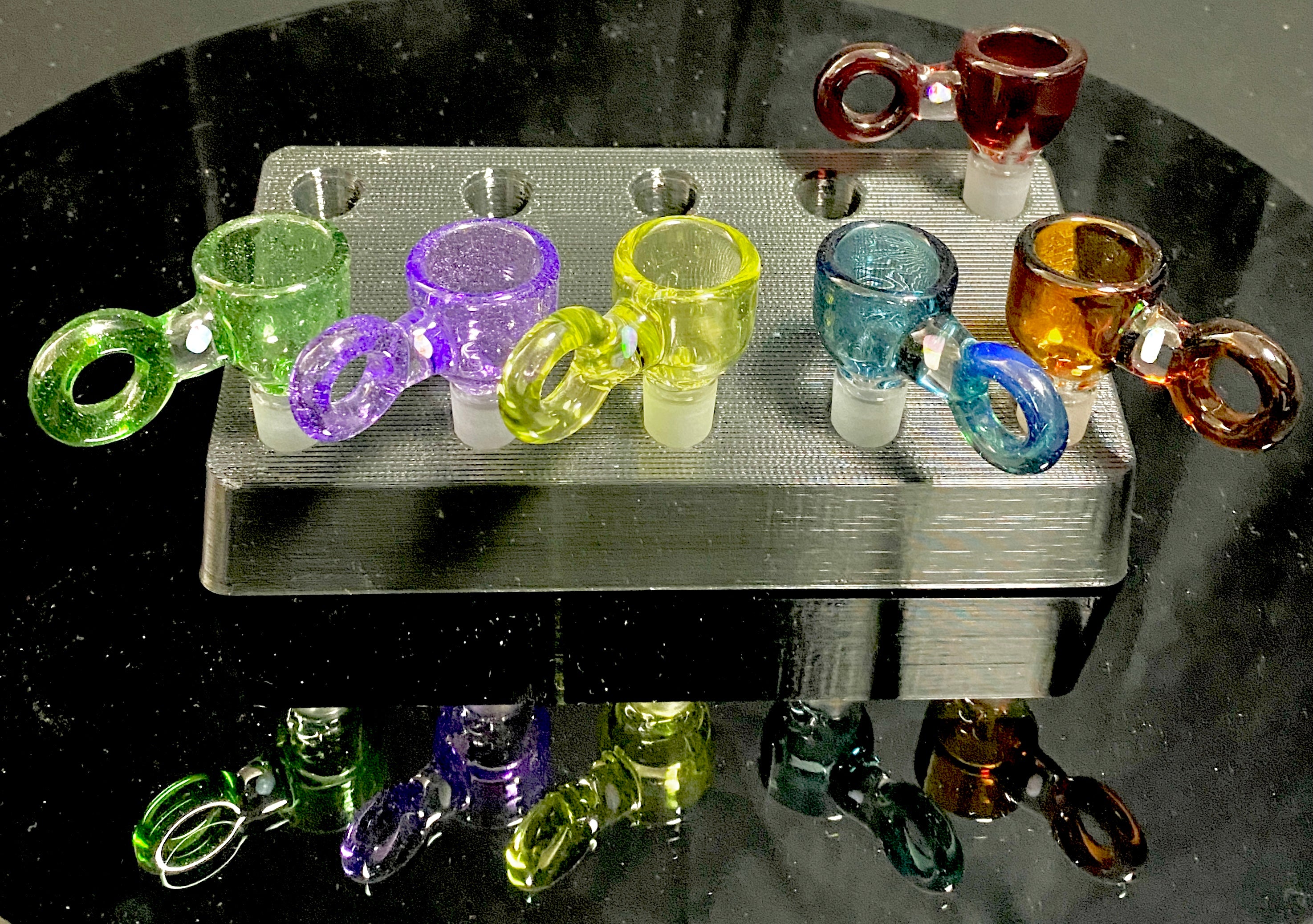 Mary Blows Glass Red Ring Handle w/ Opal 14mm - TheSmokeyMcPotz Collection 