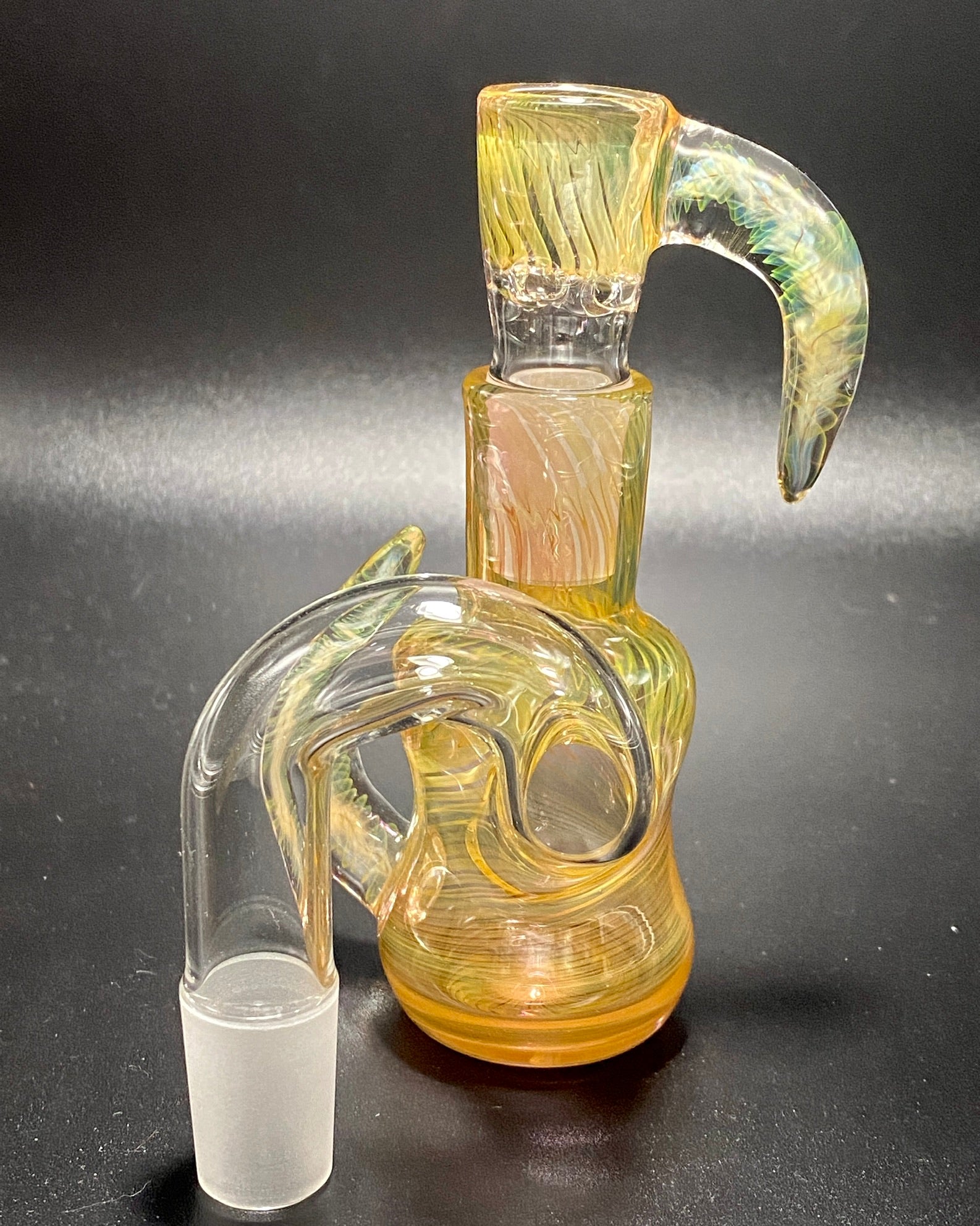 DZ Glass Fumed Wrap N Rake Dry Ash Catcher Set 18mm - TheSmokeyMcPotz Collection 
