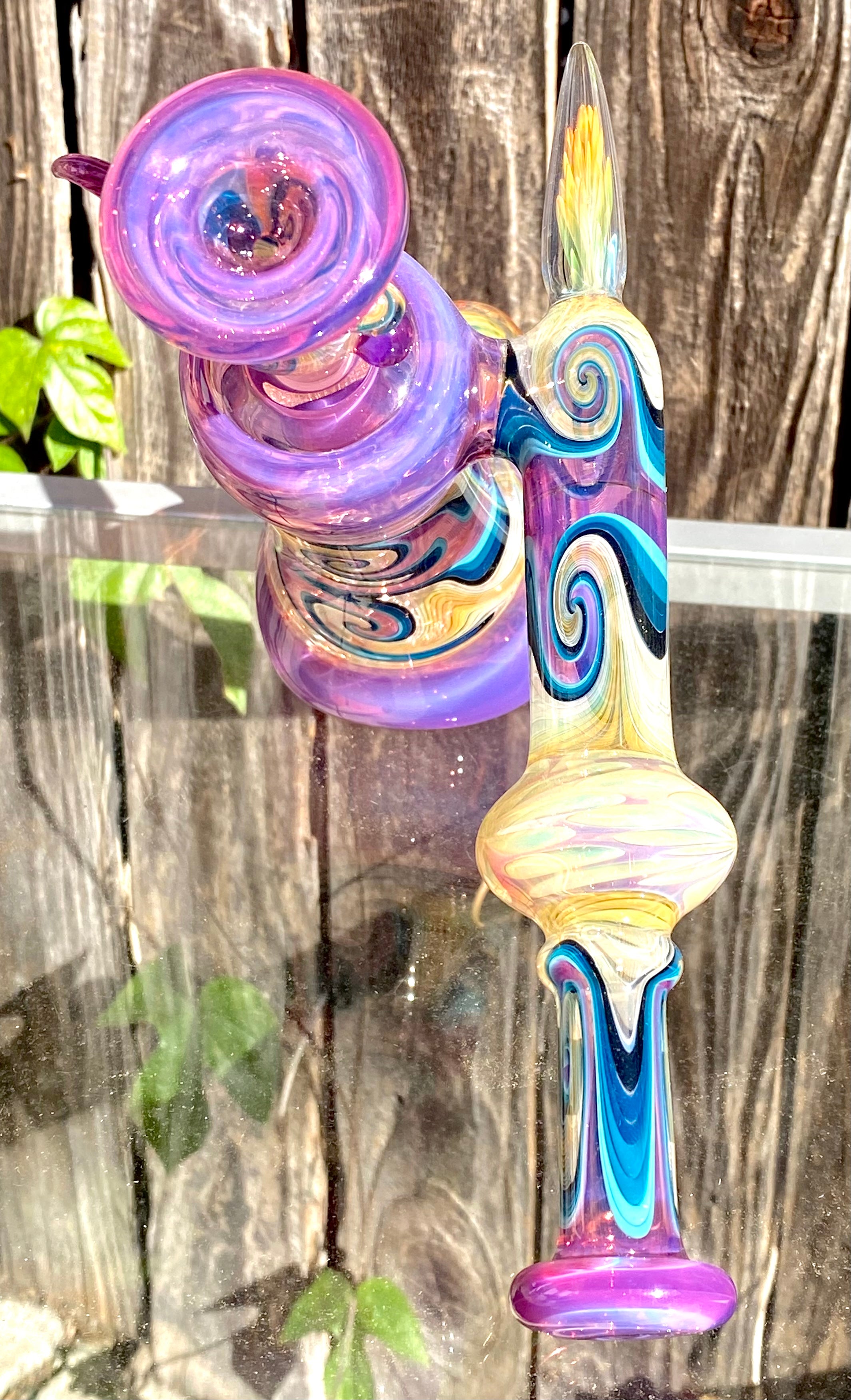 Gasp One Royal Jelly, Stargazer & Fumed Side-Car 14mm Dewar Bubbler w/ Matching Slide