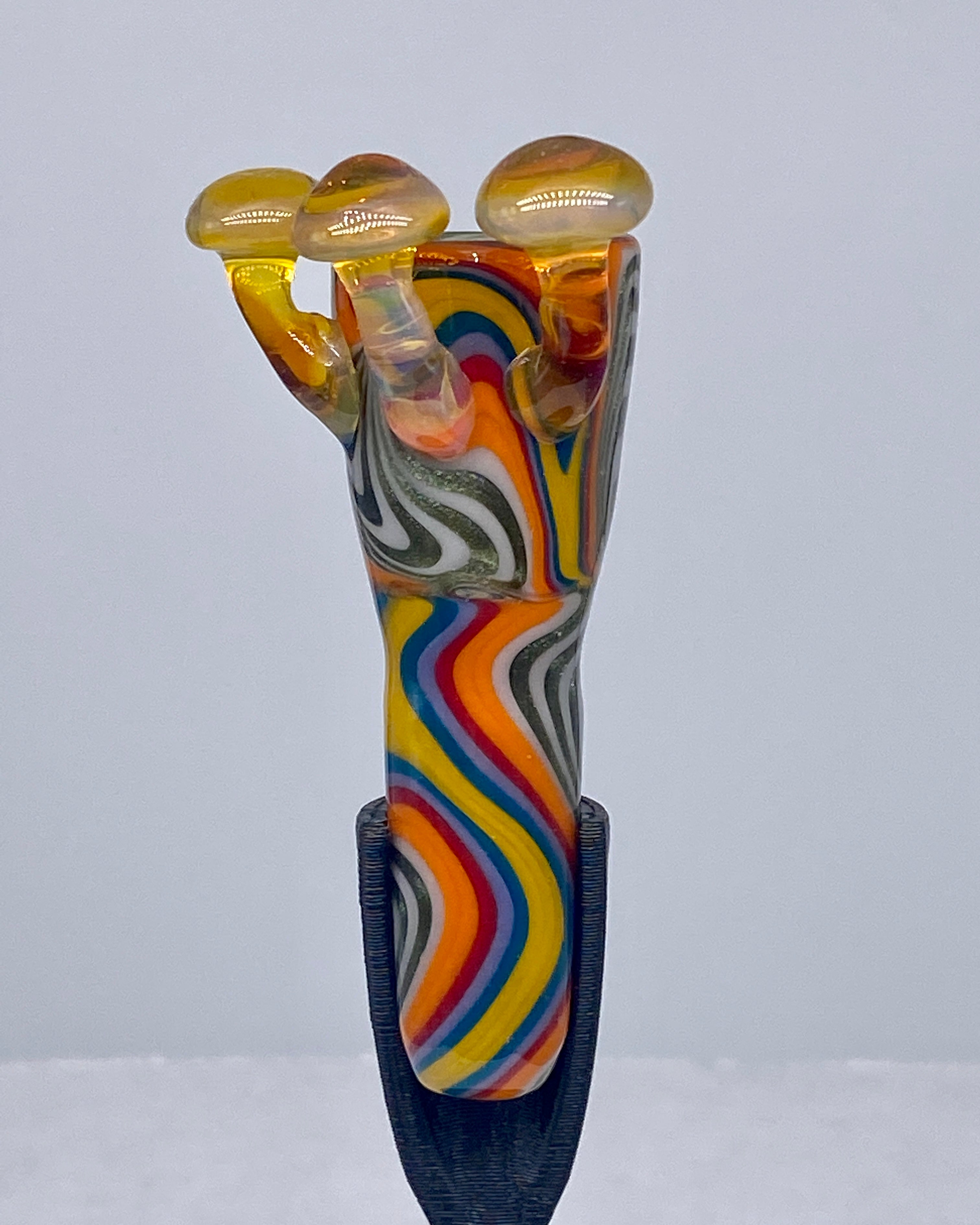 DZ Glass 14mm Fully Worked Wigwag with Mushrooms #1 - TheSmokeyMcPotz Collection 