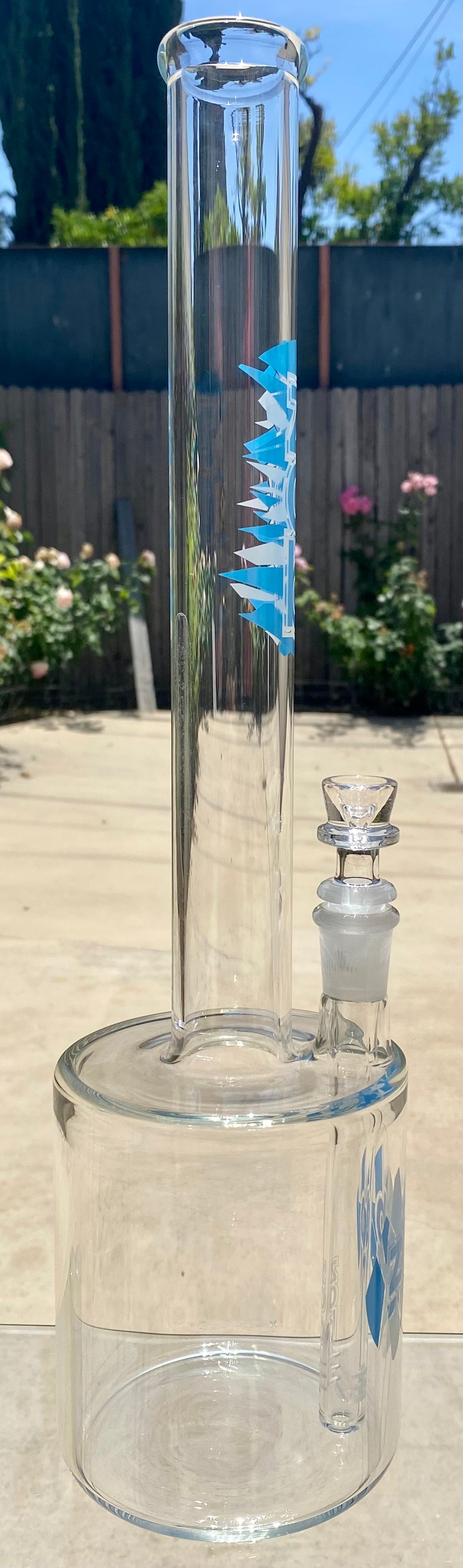 Zob 16” Straight Tube with 110mm Base and 38mm Mouthpiece 90 Degree Joint Blue & White Label