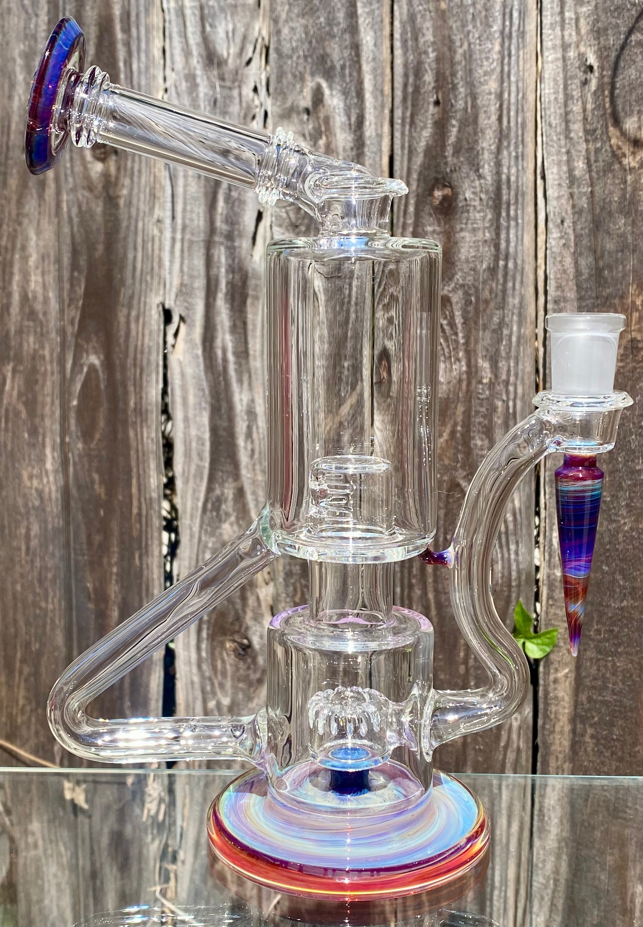 The Glass Carpenter Double Amber Purple Bubble Dumper Layback