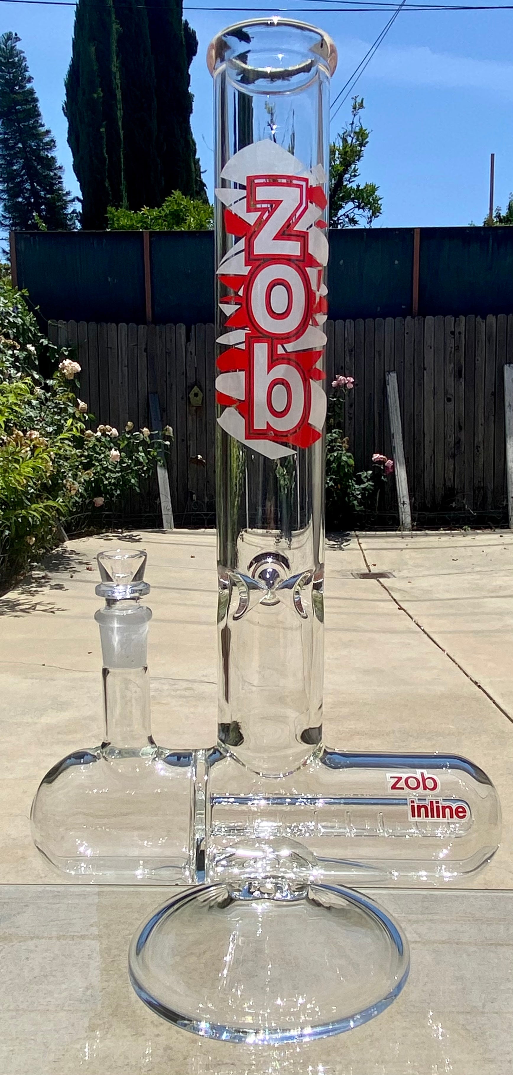 Zob 14 inch Inline Diffused Straight Tube Red & White Label
