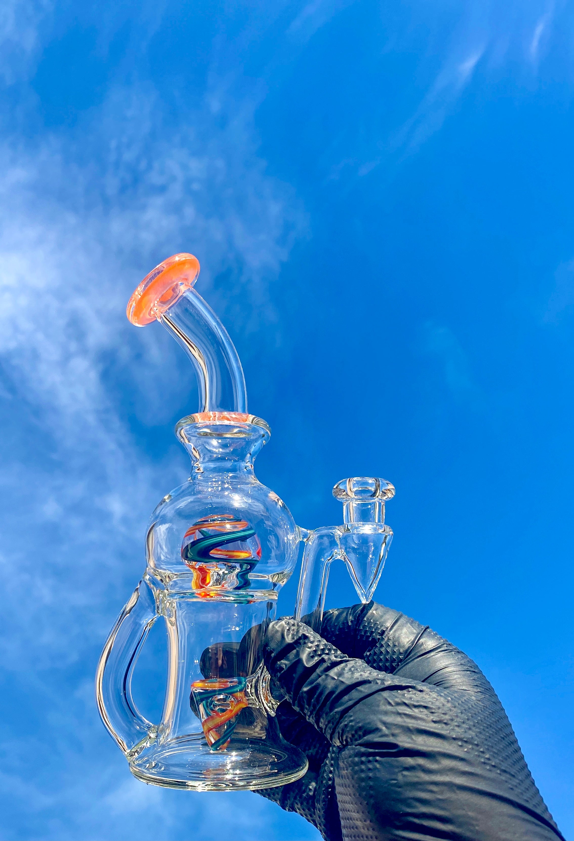 Tube Sock Glass Hustle Brain Bubbler Wig Wag Ball Rig Multi-Color - TheSmokeyMcPotz Collection 