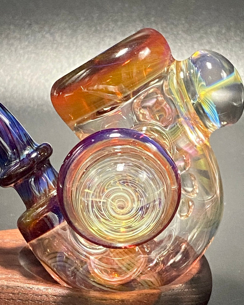 B $ Glass Amber Purple Sherlock - Fully Worked - TheSmokeyMcPotz Collection 