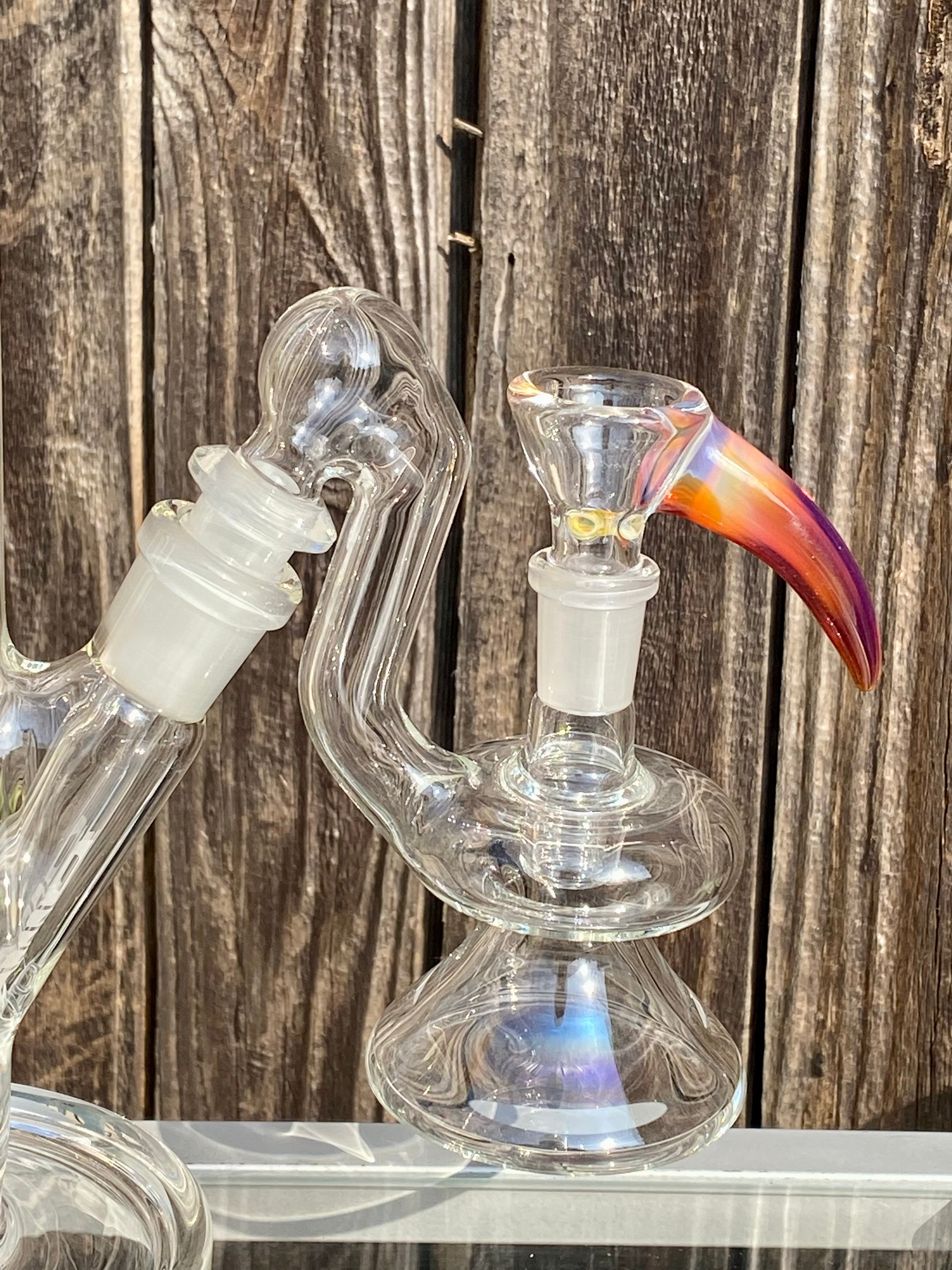 1 of 1 ILL Glass 15" NS Yellow Tube w/ Splash Guard & Zero Rise Dry Catch & Matching Slide