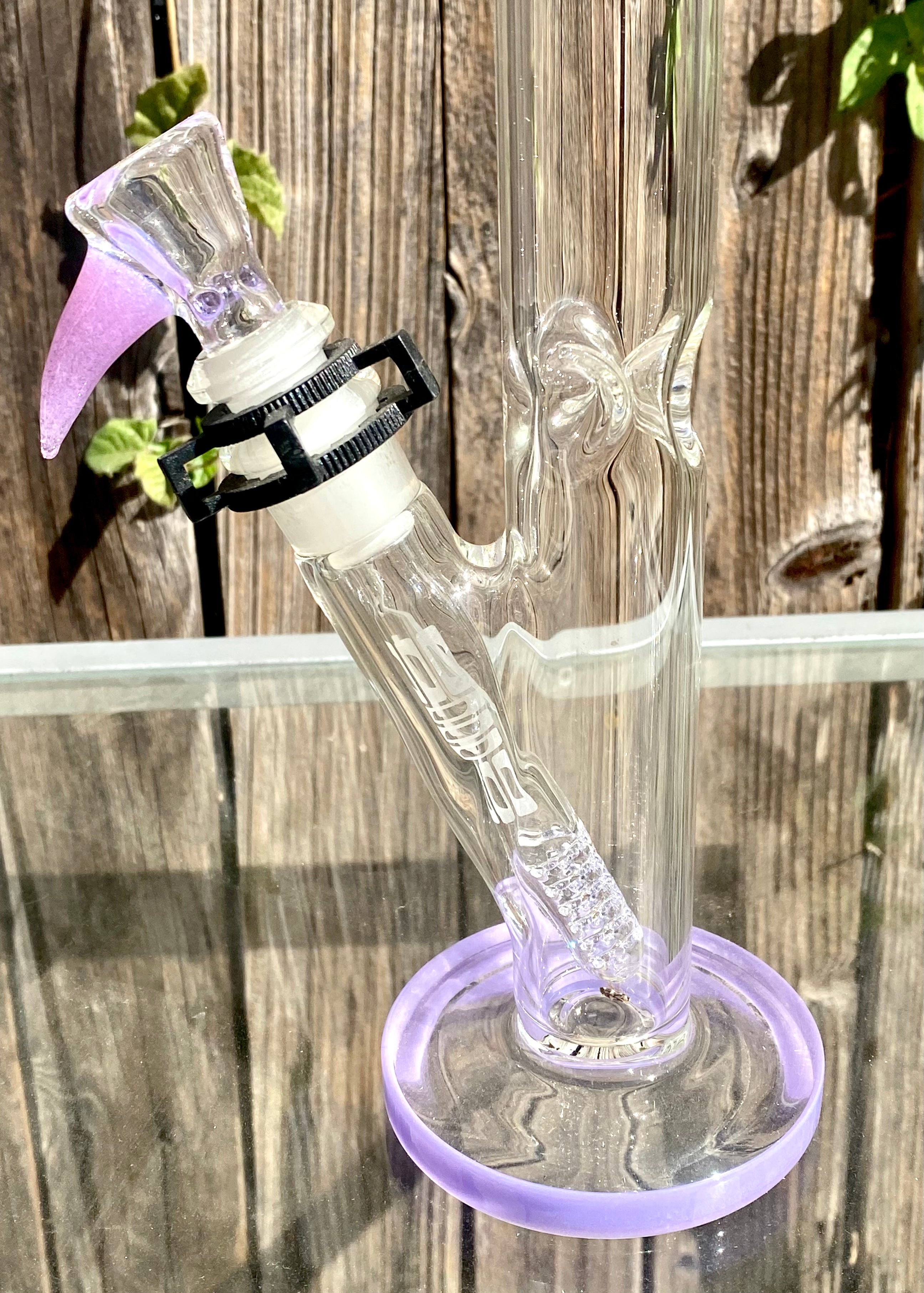 ILL Glass 12" Lavender 32x4 Tube & Matching Horned Slide