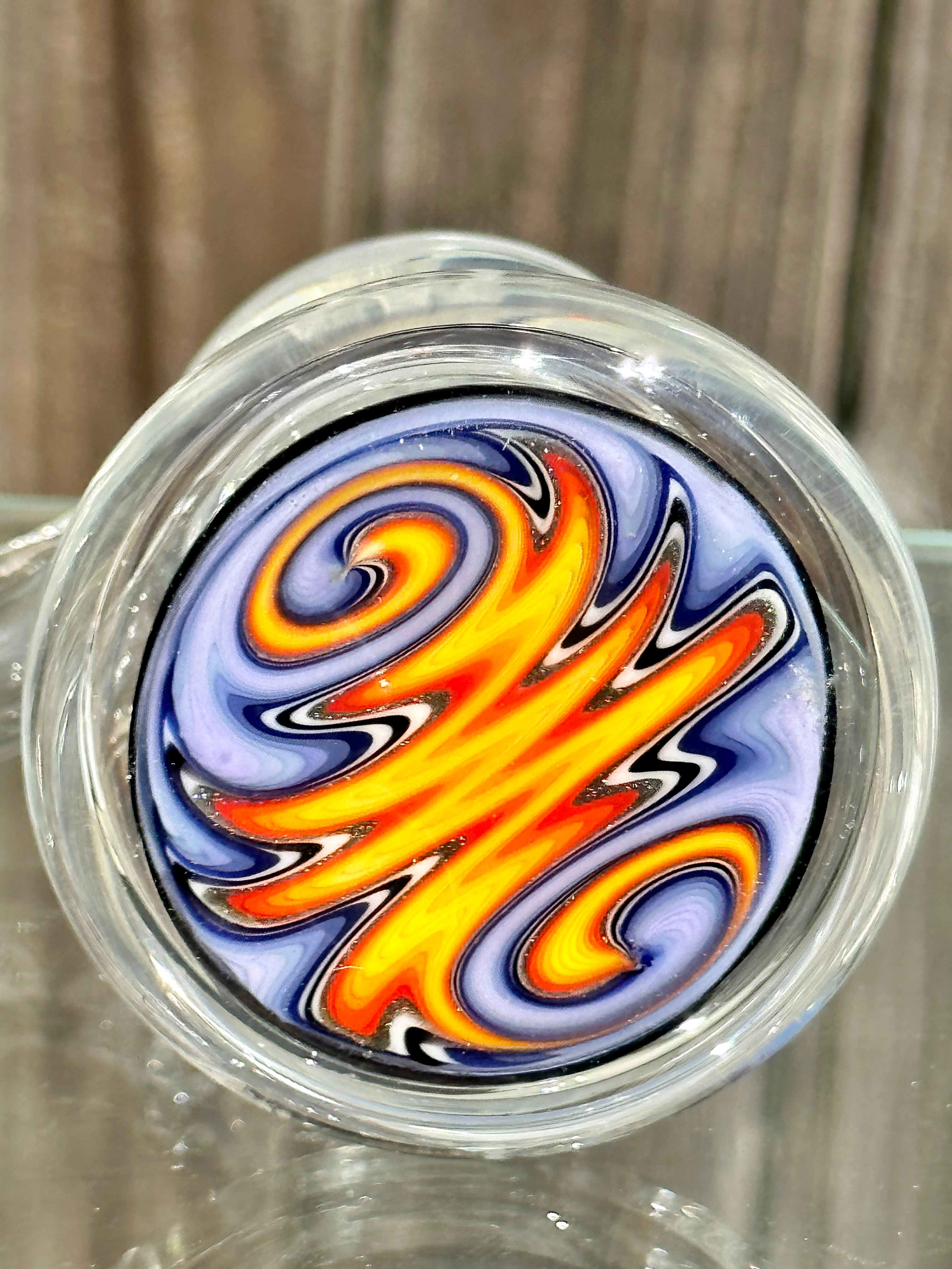 OJ Flame Pink Purple Fire Fade 14mm 45 Degree Ashcatcher
