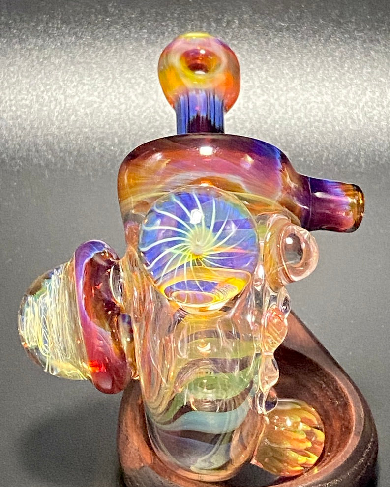 B $ Glass Amber Purple Sherlock - Fully Worked - TheSmokeyMcPotz Collection 