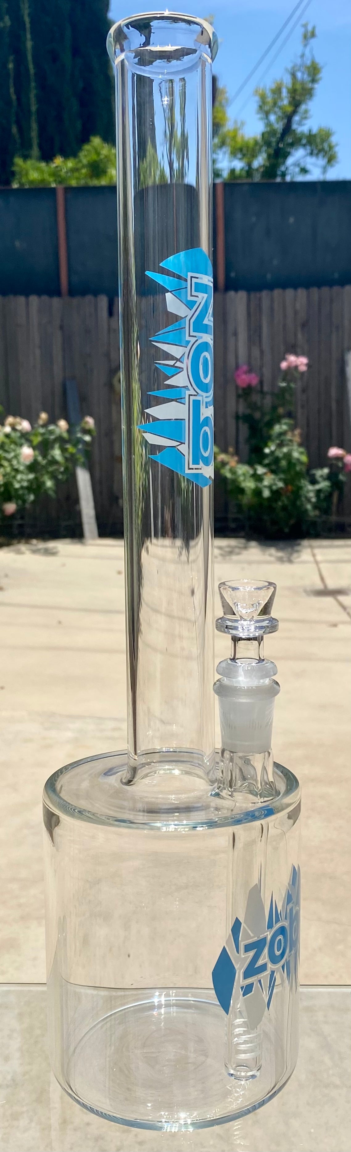 Zob 16” Straight Tube with 110mm Base and 38mm Mouthpiece 90 Degree Joint Blue & White Label