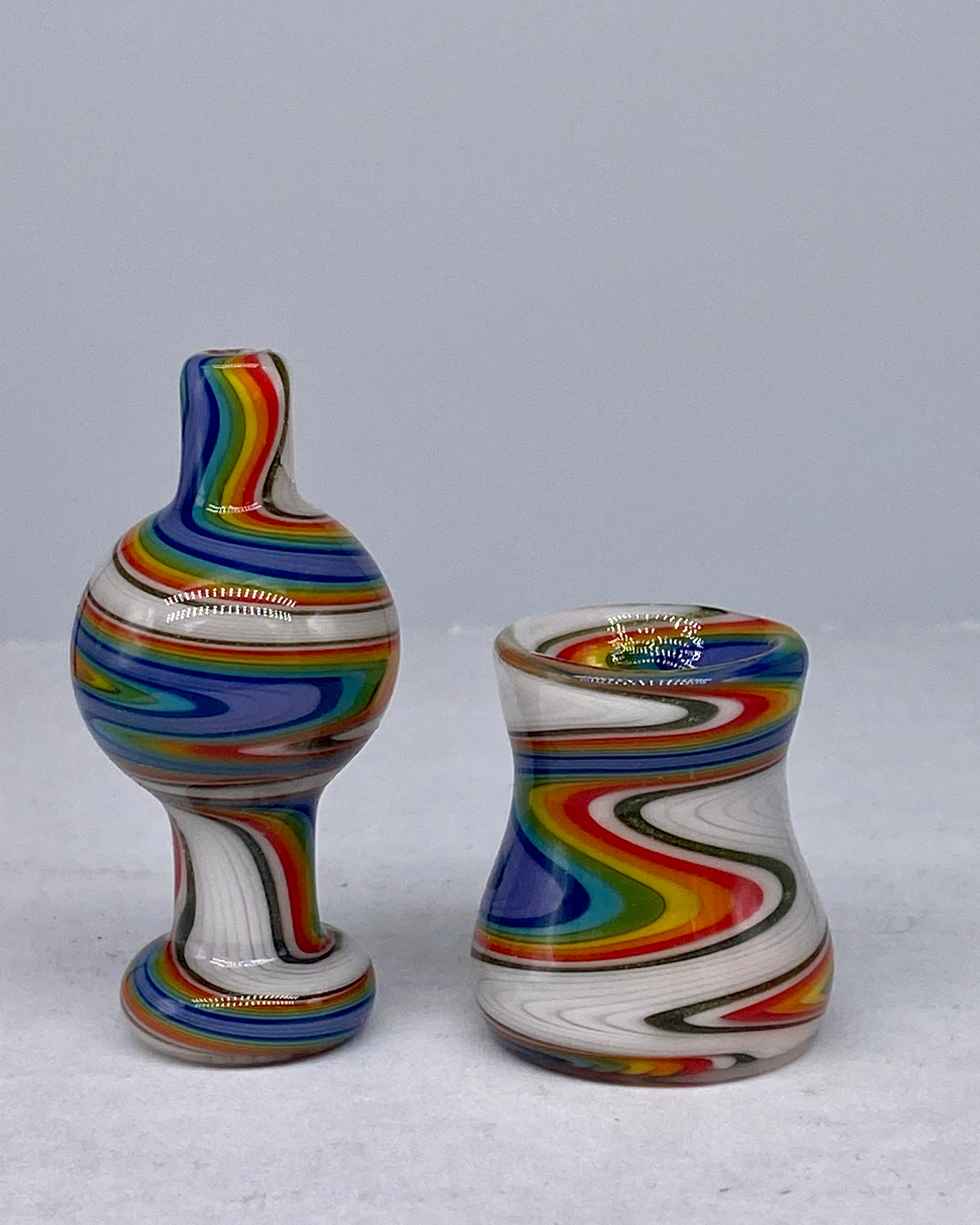 DZ Glass Wigwag Bubble Cap & Stand #2 - TheSmokeyMcPotz Collection 