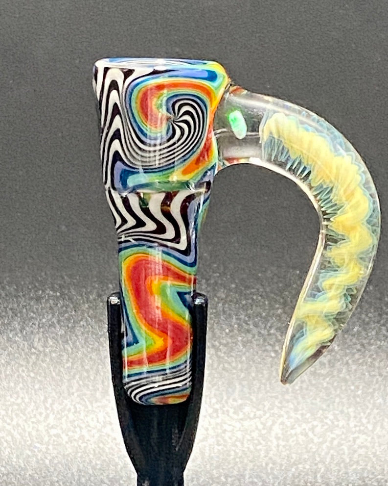DZ Glass 14mm Fully Worked Wigwag Fume Handle #2 - TheSmokeyMcPotz Collection 