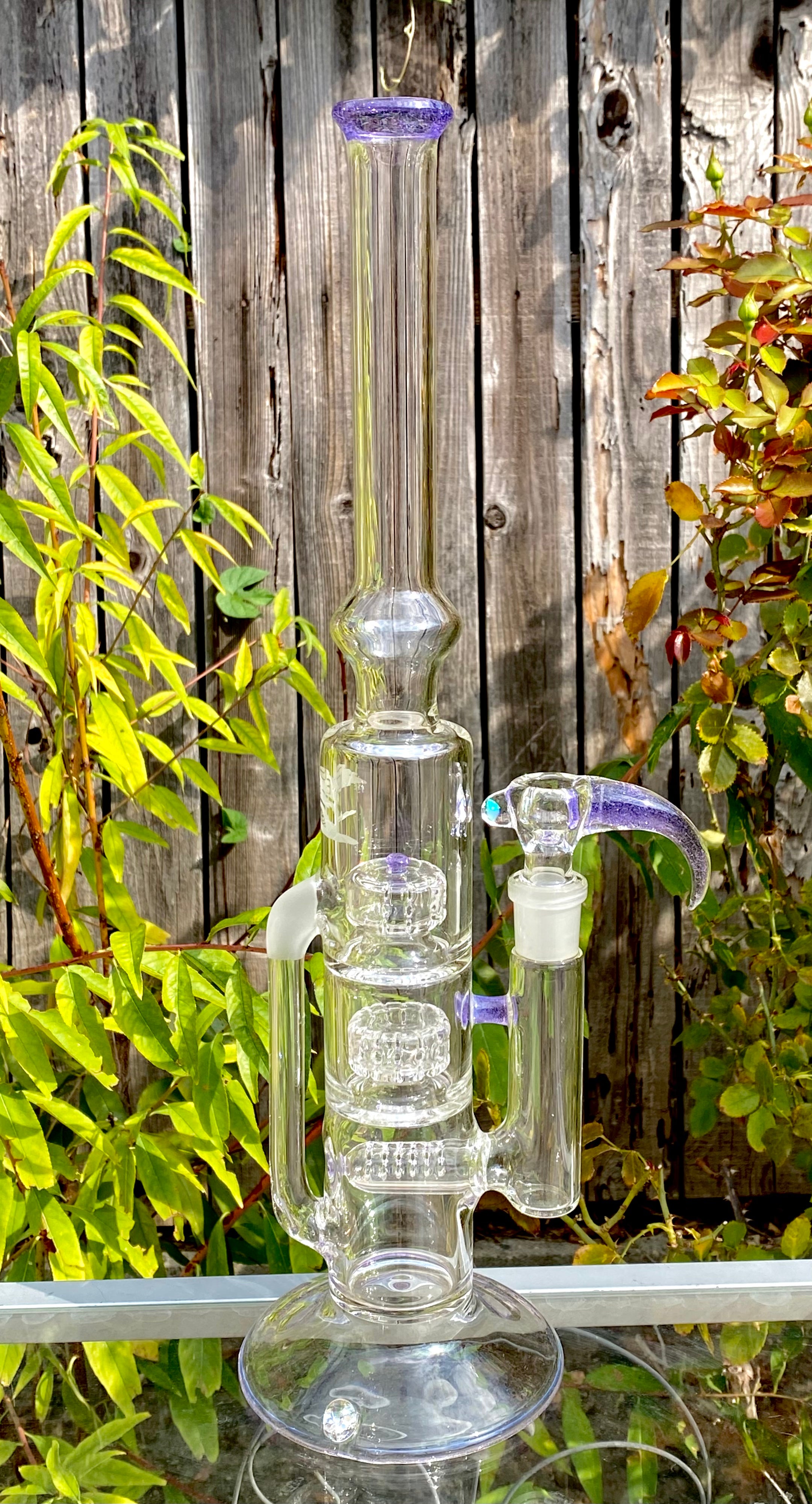 5_3lements Glass Grid to Double Recycler Purple Rain
