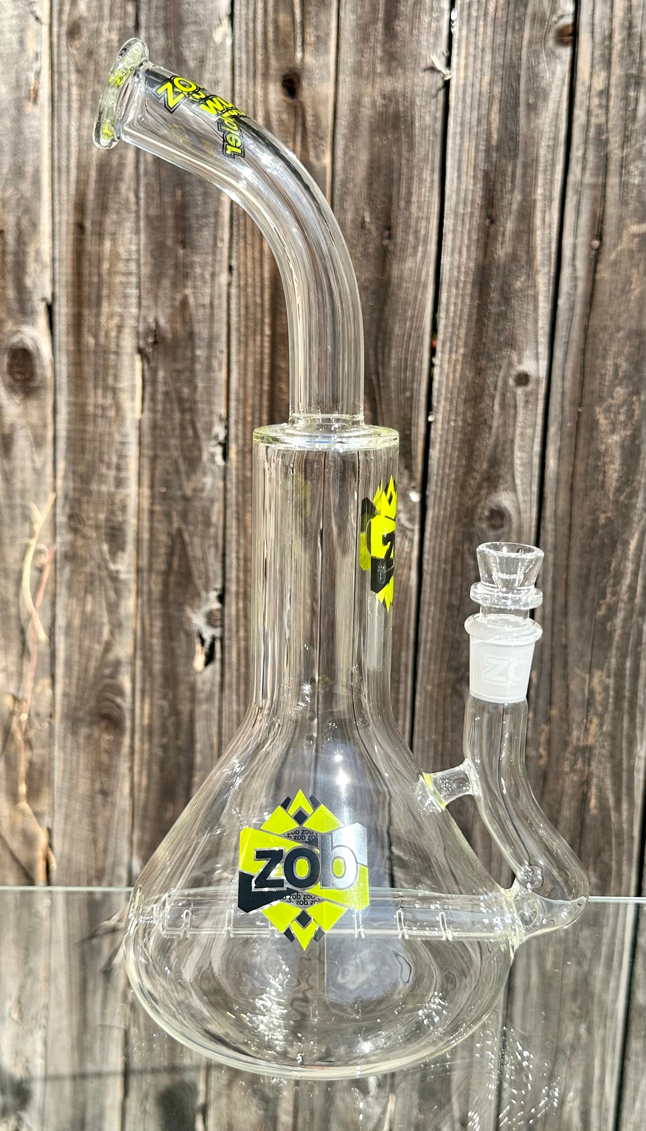 Zob 16 inch Stemless Inline Diffused Beaker Wubbler Neon Green & Black Label *2nd Quality*
