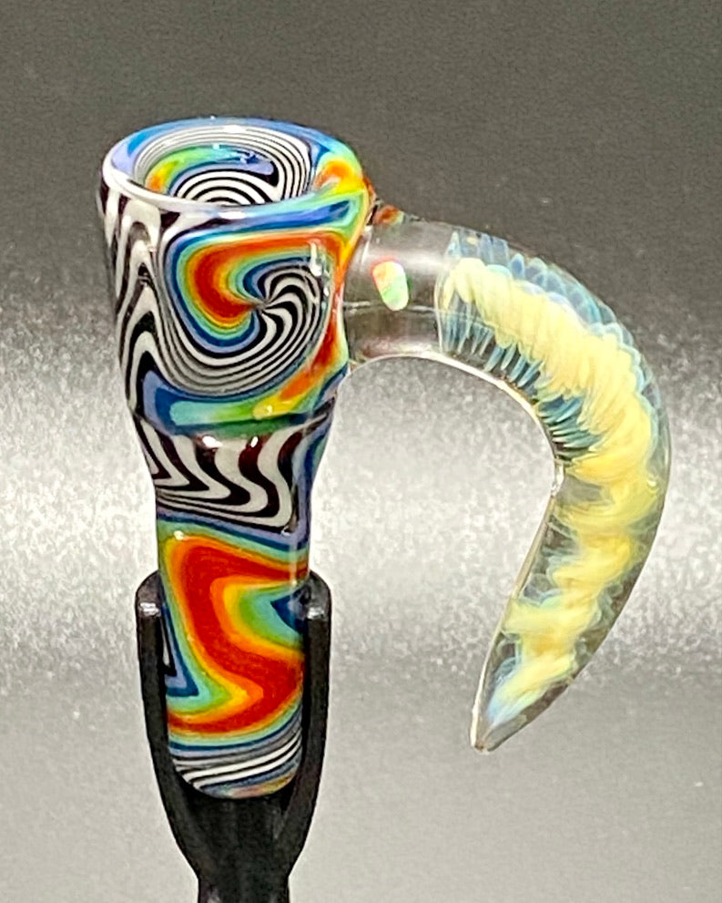 DZ Glass 14mm Fully Worked Wigwag Fume Handle #2 - TheSmokeyMcPotz Collection 