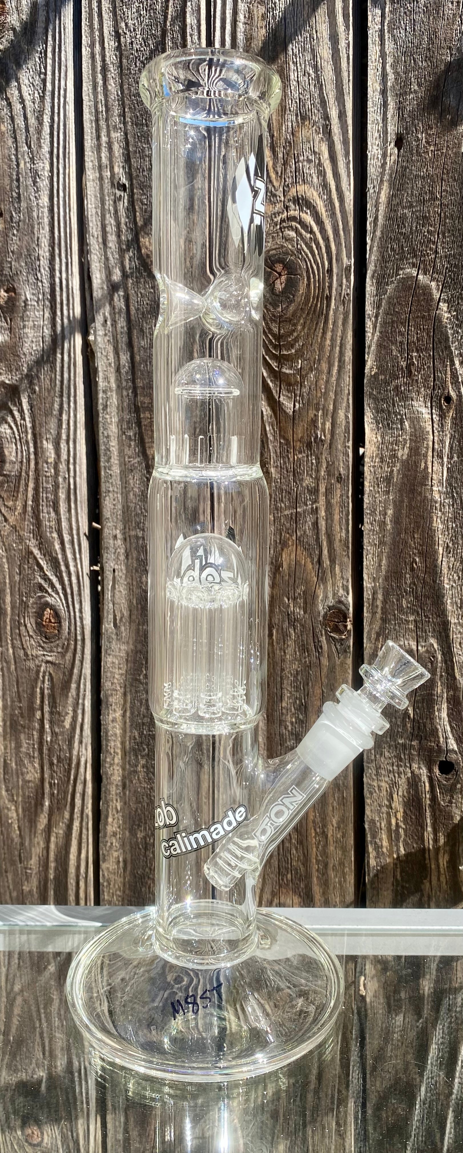 Zob 15 inch Straight Tube with 8 Arm Tree Percolator Black & White Label