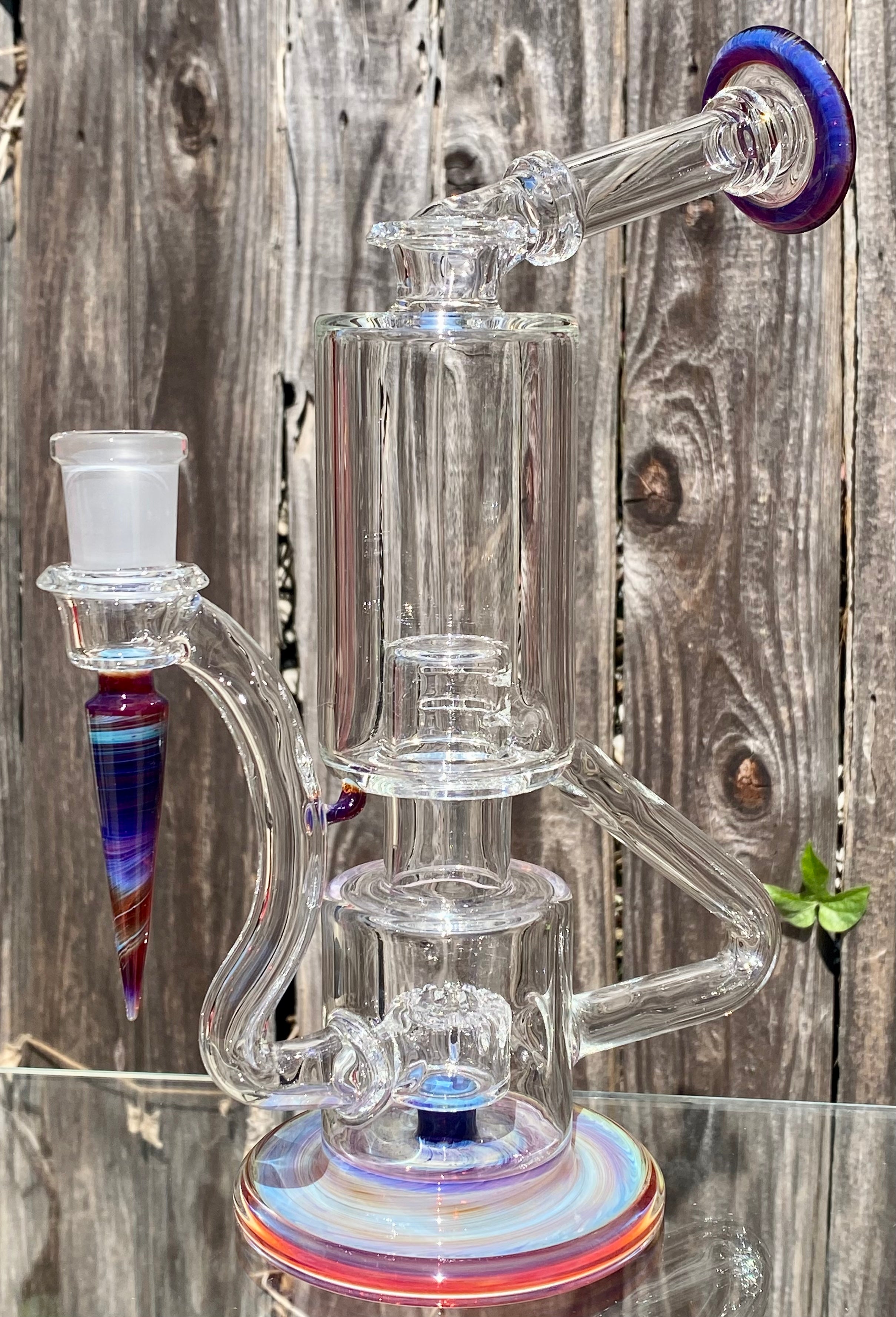 The Glass Carpenter Double Amber Purple Bubble Dumper Layback