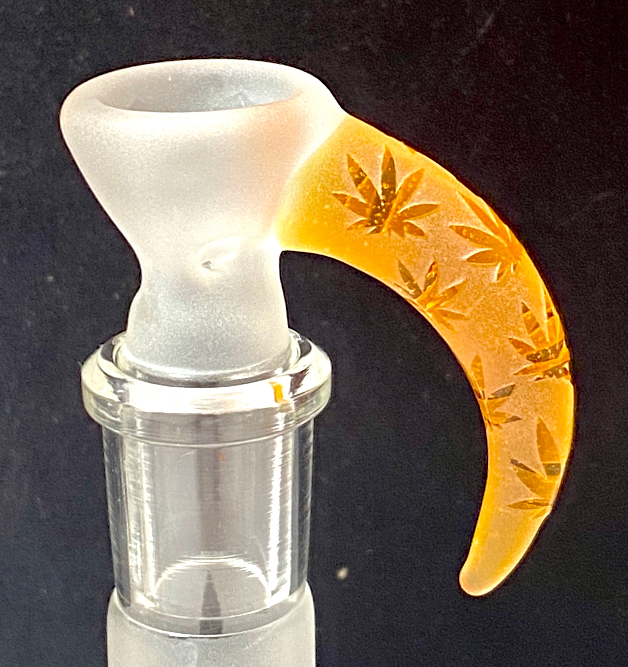 FLUID GLASS CUSTOM V3 (3 Terps CORALS) TERPS CORAL TO 18 HOLE FAB TUBE 18 mm W/ Lord Kramdar Eformed Copper Base & CUSTOM SANDBLASTED POT LEAVES - TheSmokeyMcPotz Collection 