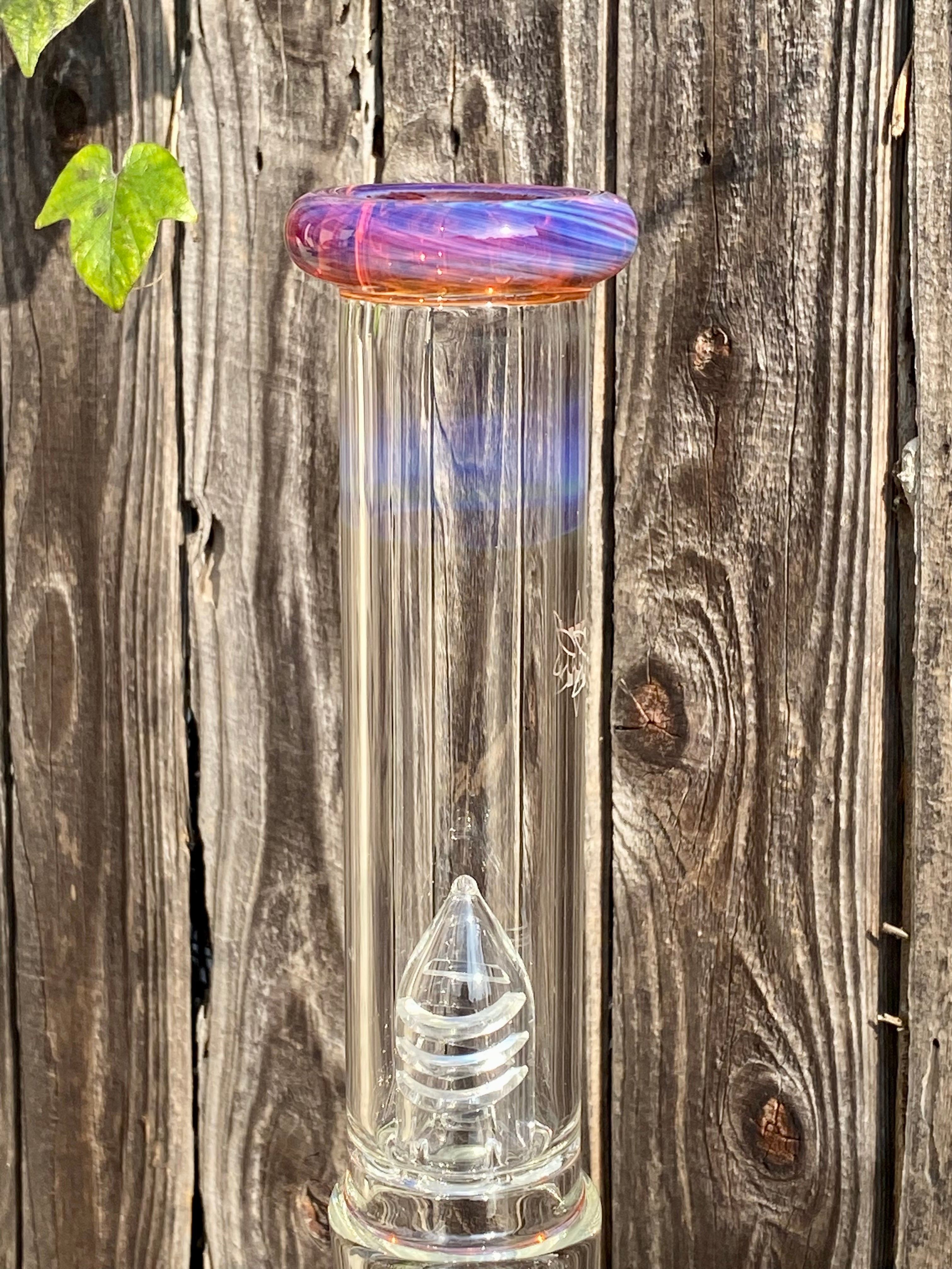1 of 1 ILL Glass 15" NS Yellow Tube w/ Splash Guard & Zero Rise Dry Catch & Matching Slide