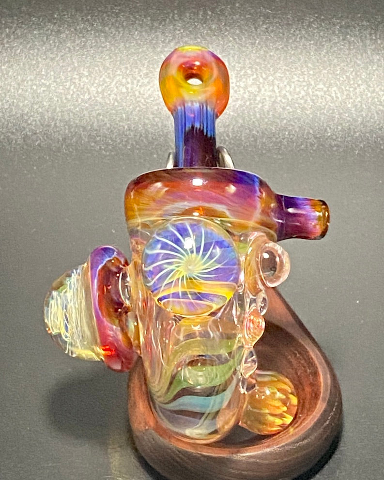 B $ Glass Amber Purple Sherlock - Fully Worked - TheSmokeyMcPotz Collection 