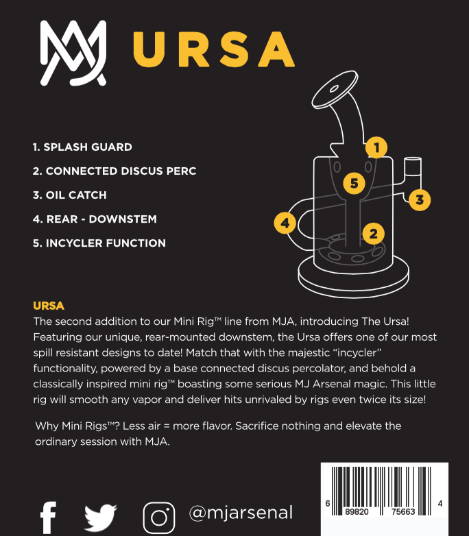 MJ Arsenal Ursa Mini Dab Rig - TheSmokeyMcPotz Collection 