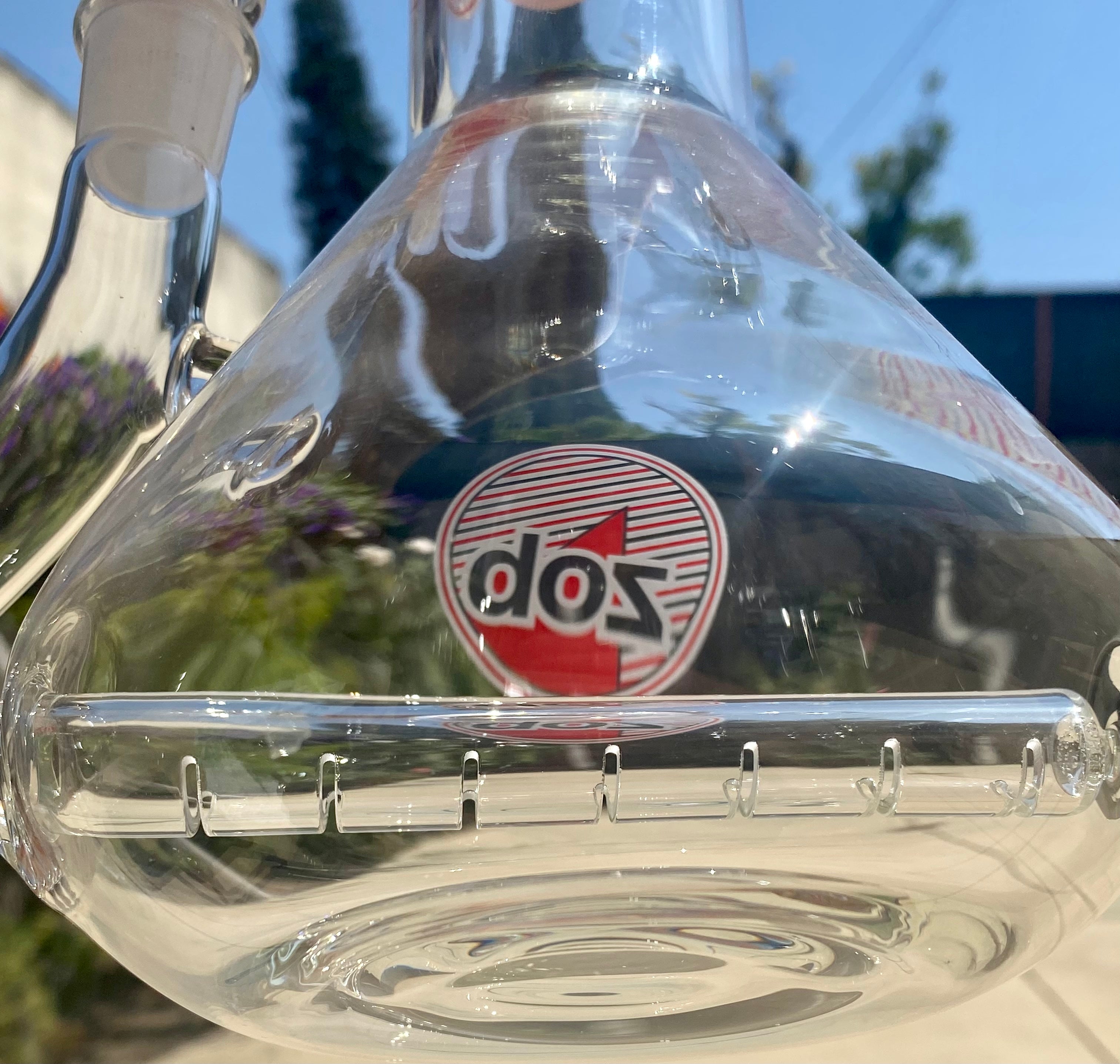 Zob 16 inch Stemless Inline Diffused Beaker Wubbler Red & White Label