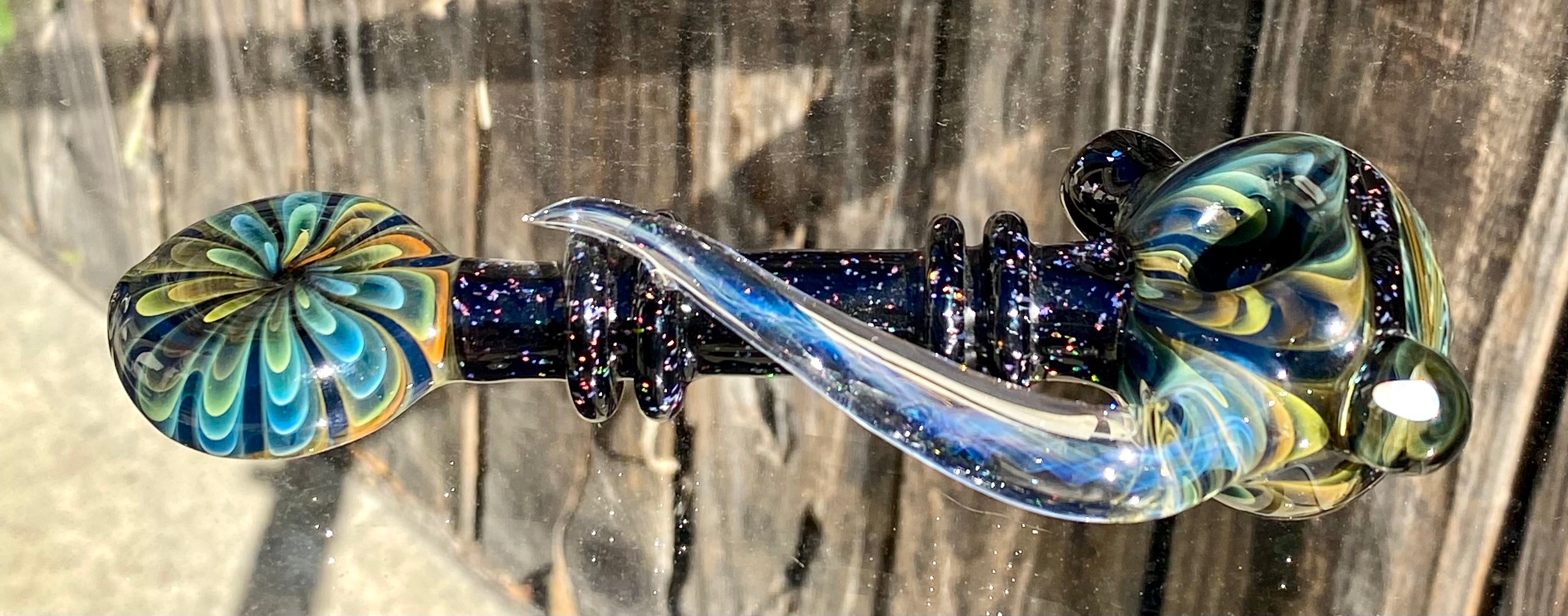 Jakers Glass Fully Worked Dicro & Fumed Spoon