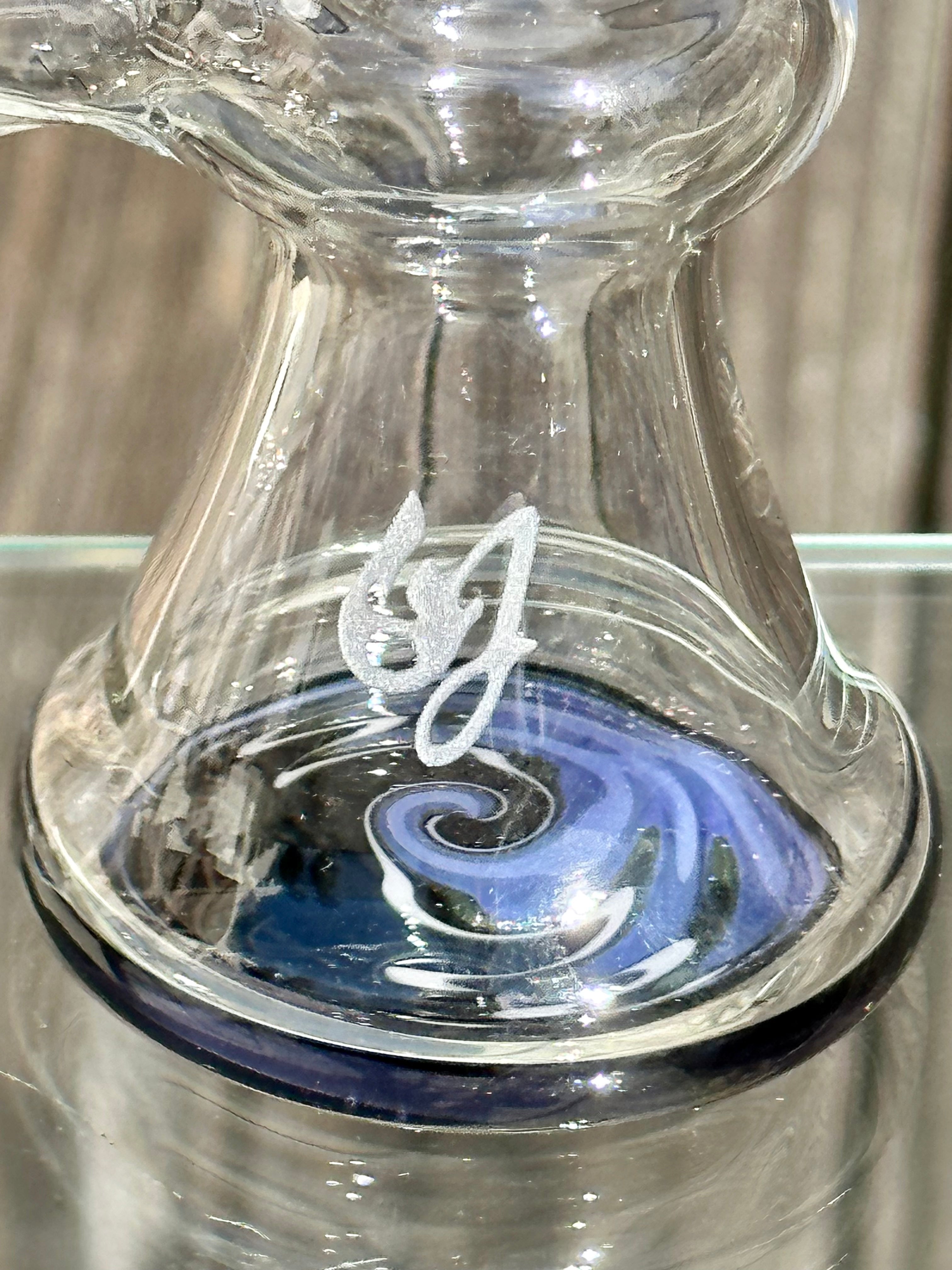 OJ Flame Black & Blue Wigwag 14mm 45 Degree Dry Catch