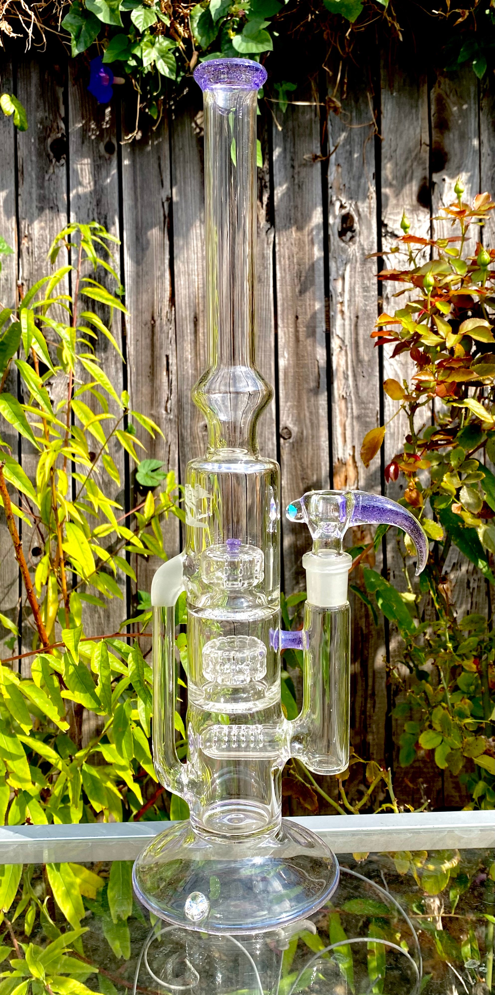 5_3lements Glass Grid to Double Recycler Purple Rain