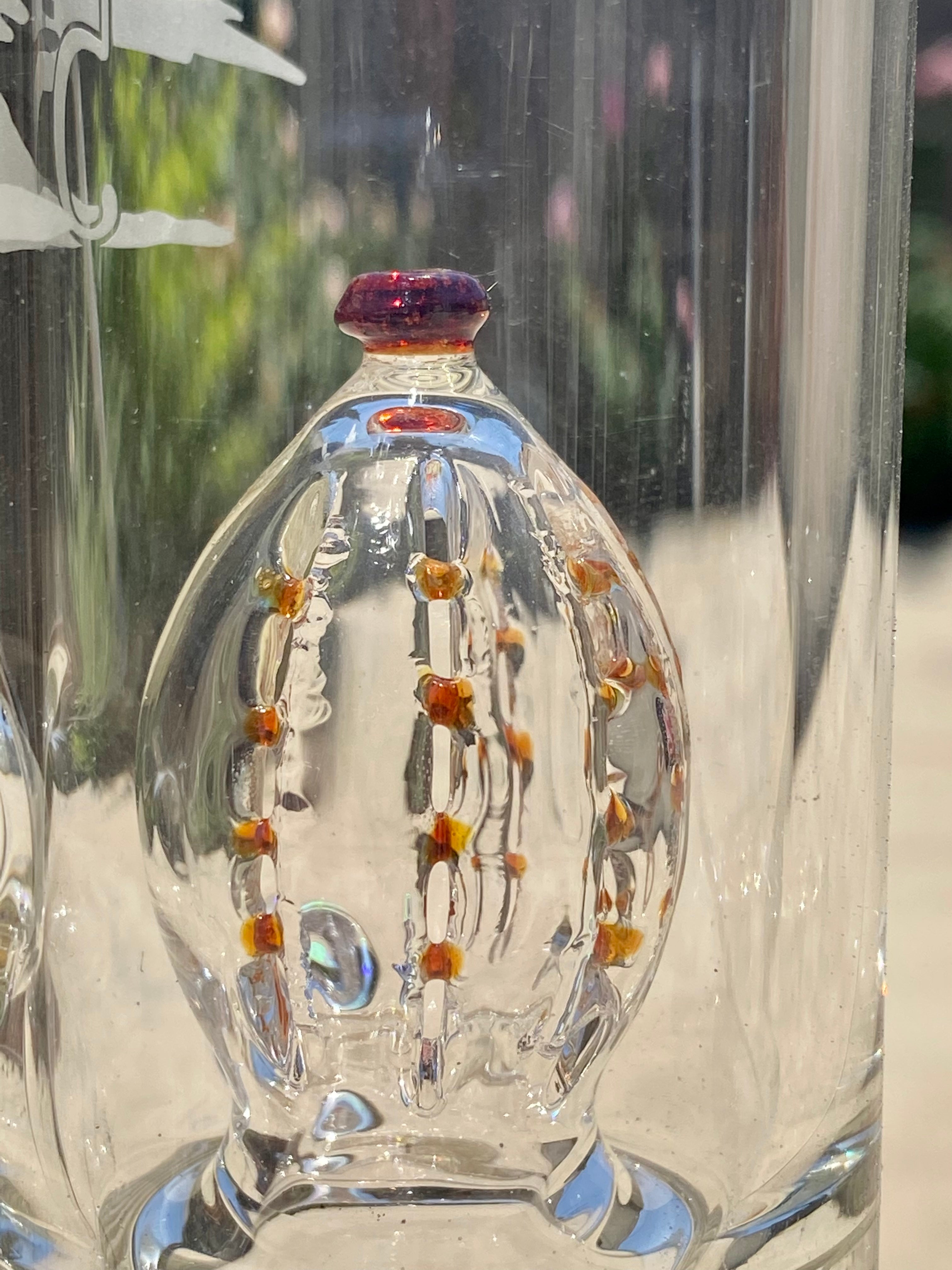 5_3lements Glass Grid to Double Imperial Recycler Amber Purple
