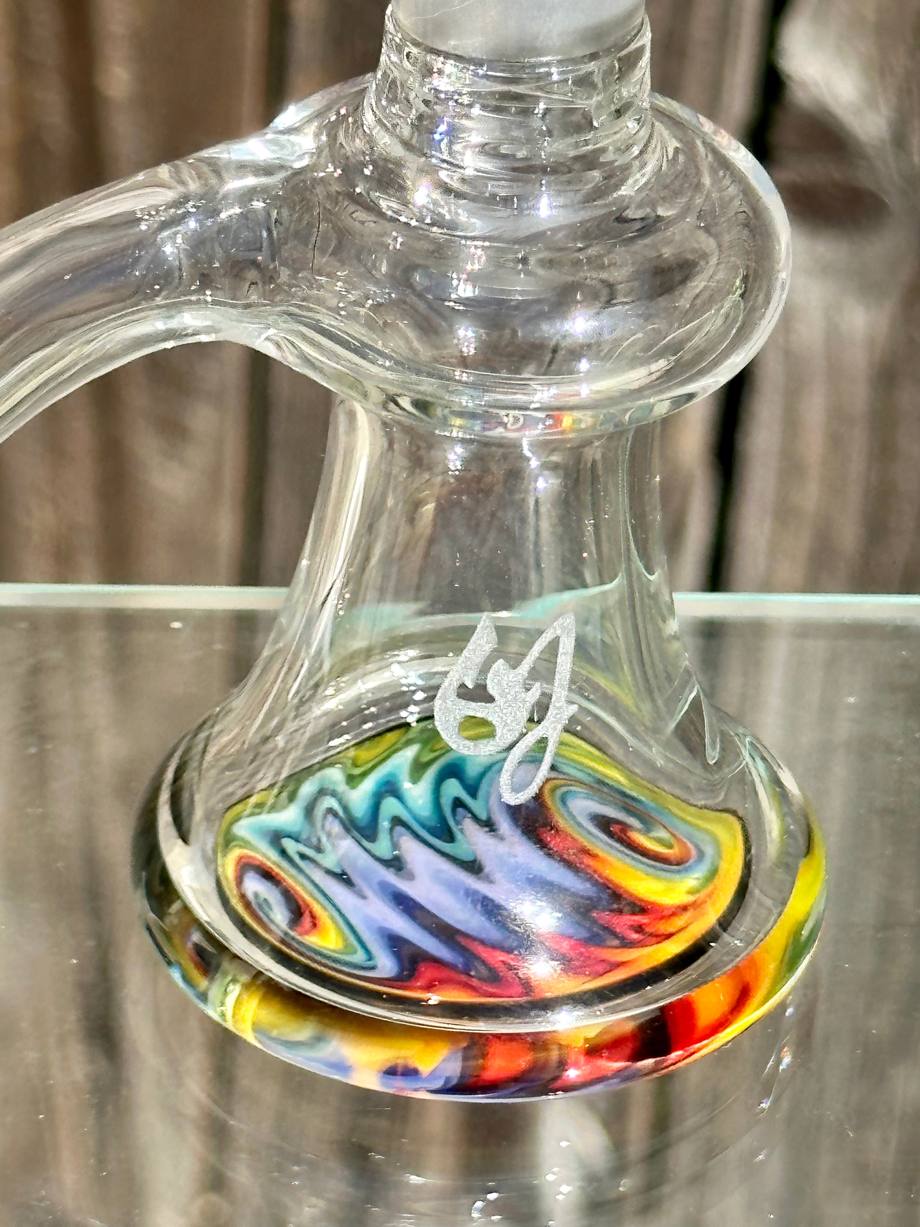 OJ Flame Line Rainbow Wigwag 14mm 45 Degree Dry Catch