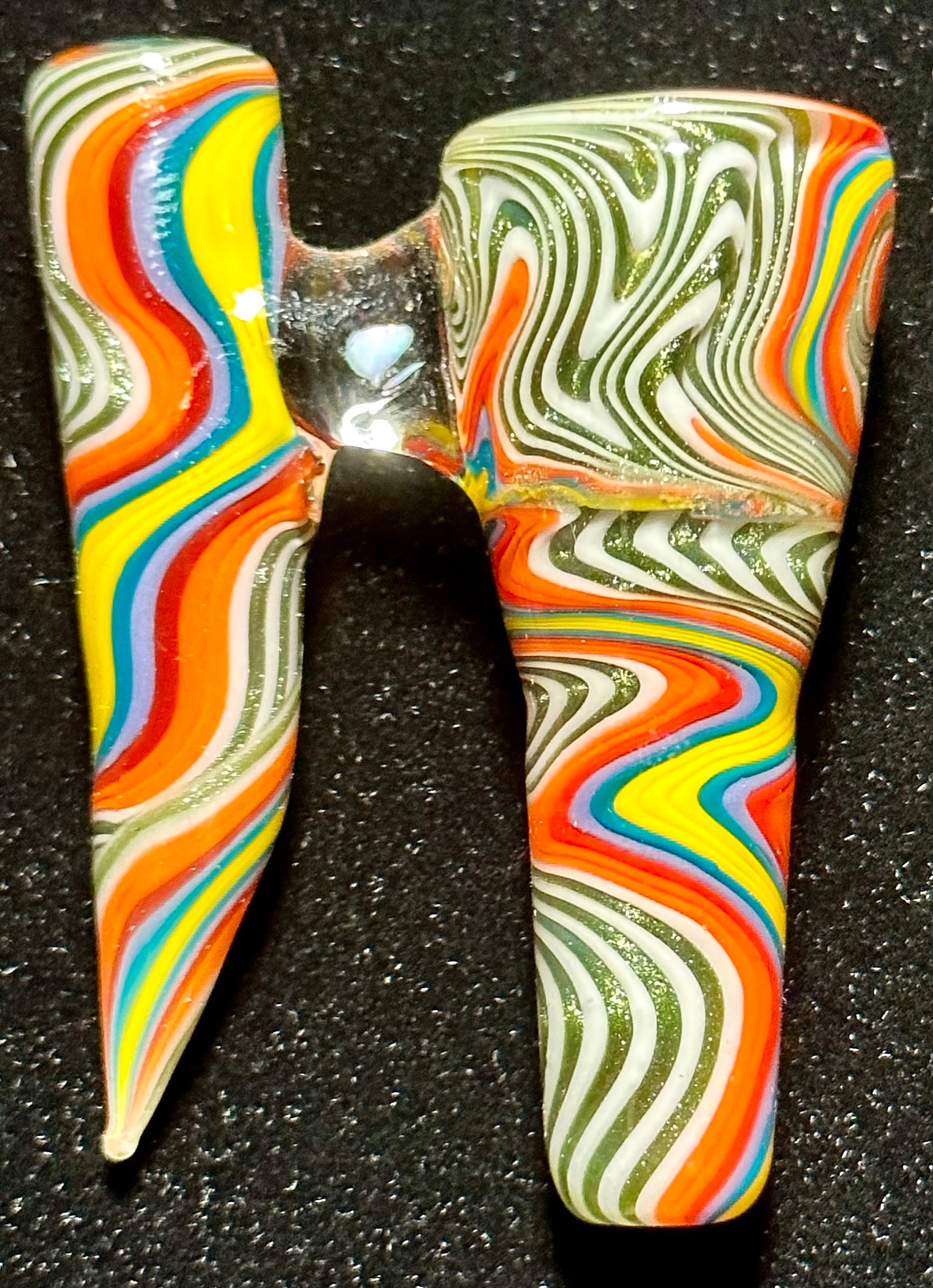 DZ Glass 14mm Fully Worked WigWag With Floating Opal
