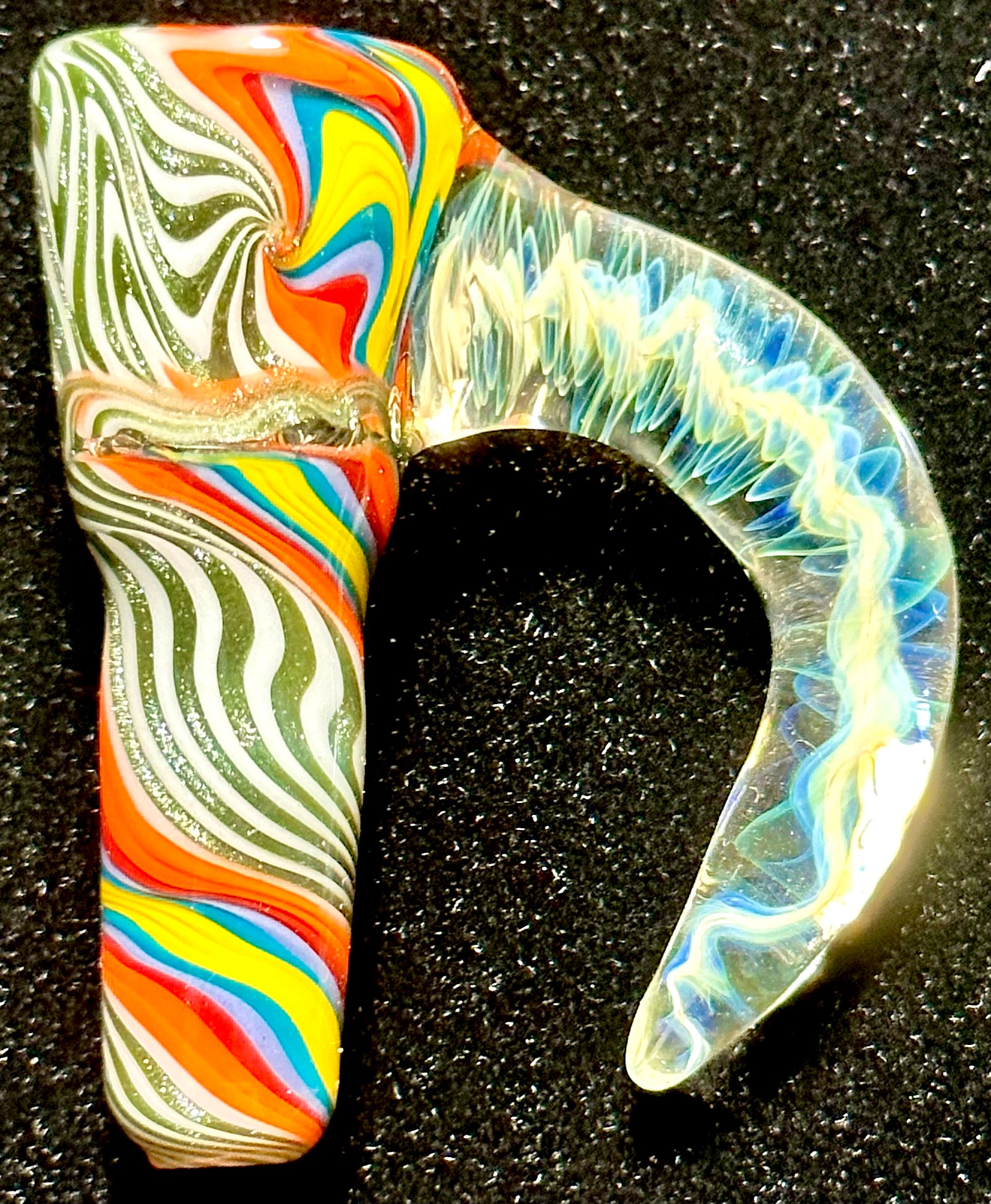 DZ Glass 14mm Fully Worked Wigwag Fumed Handle