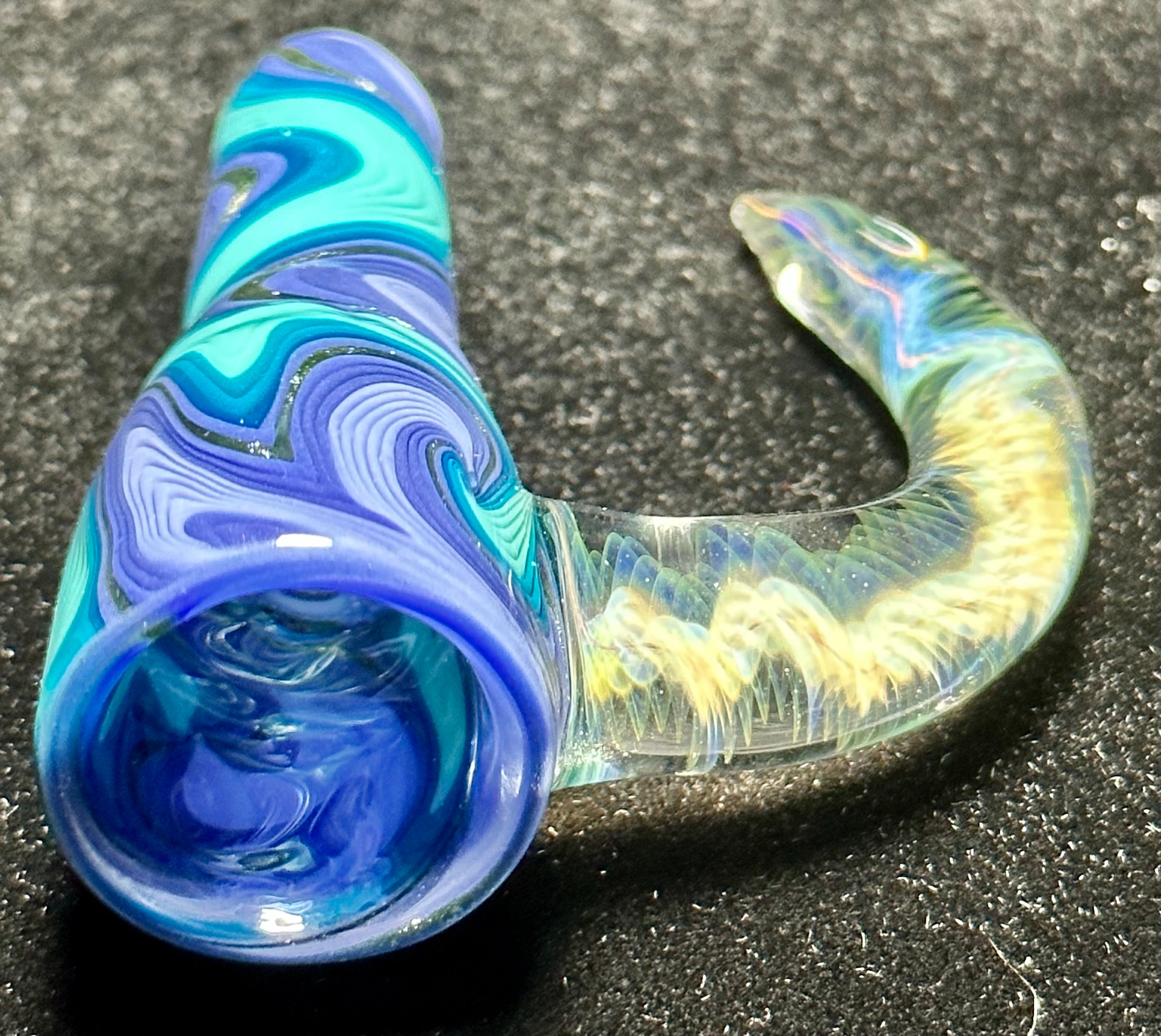 DZ Glass 14mm Fully Worked Wigwag Fumed Handle
