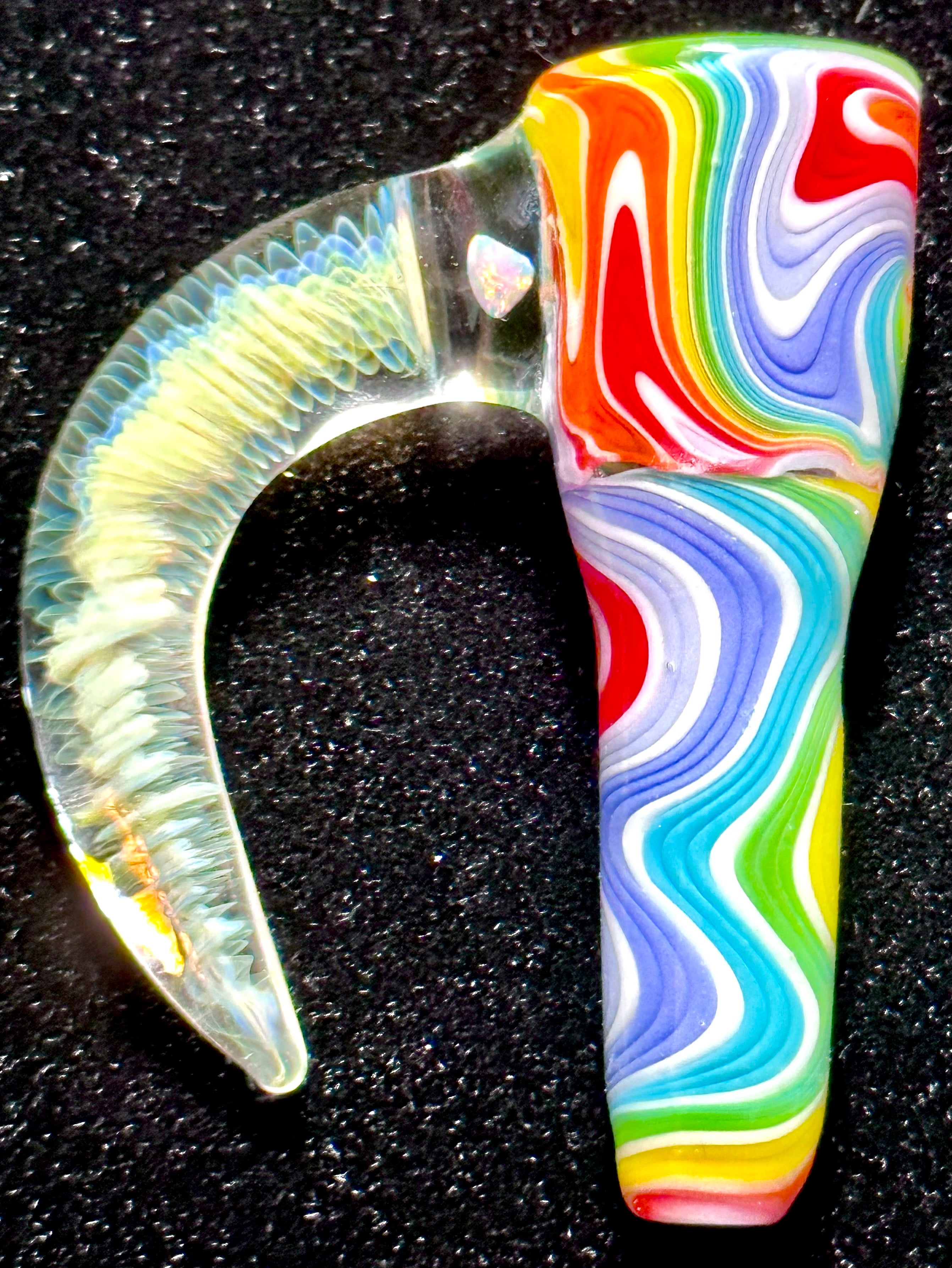 DZ Glass 14mm Fully Worked Wigwag Fume Handle