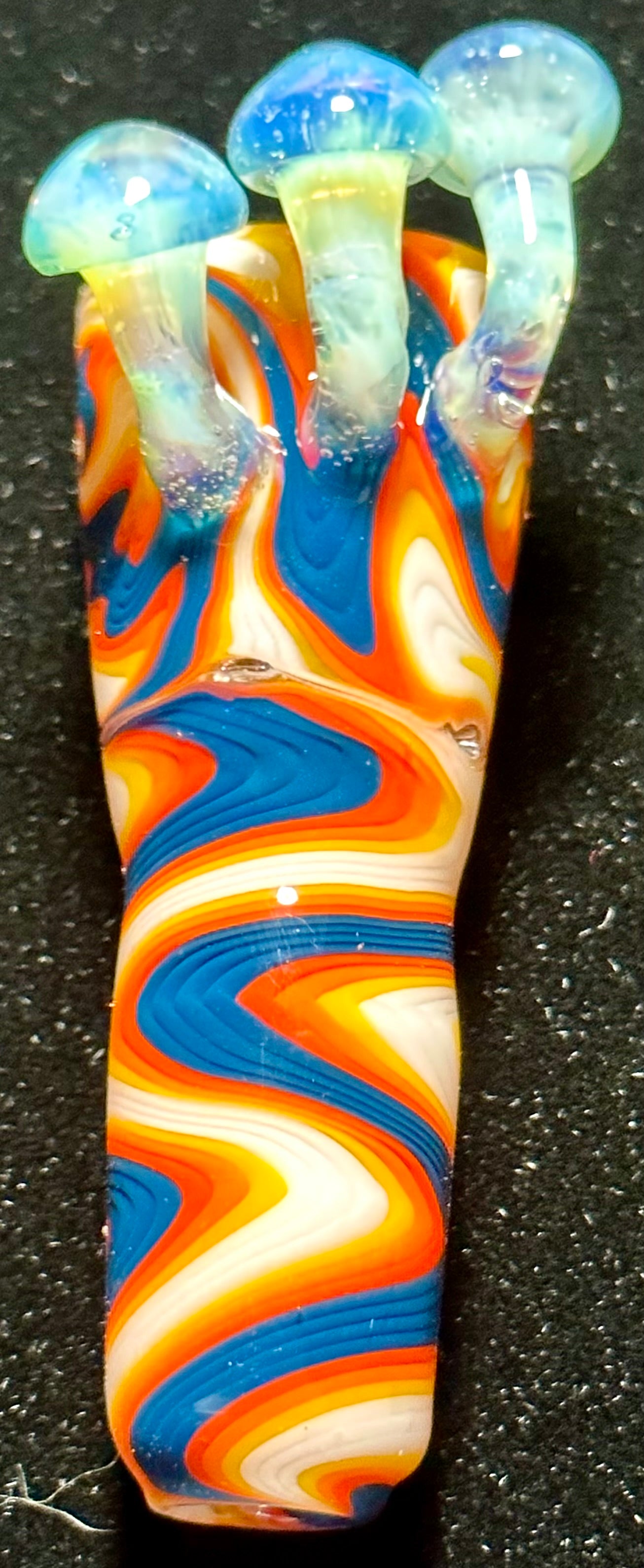 DZ Glass 18mm Fully Worked Wigwag with Mushrooms