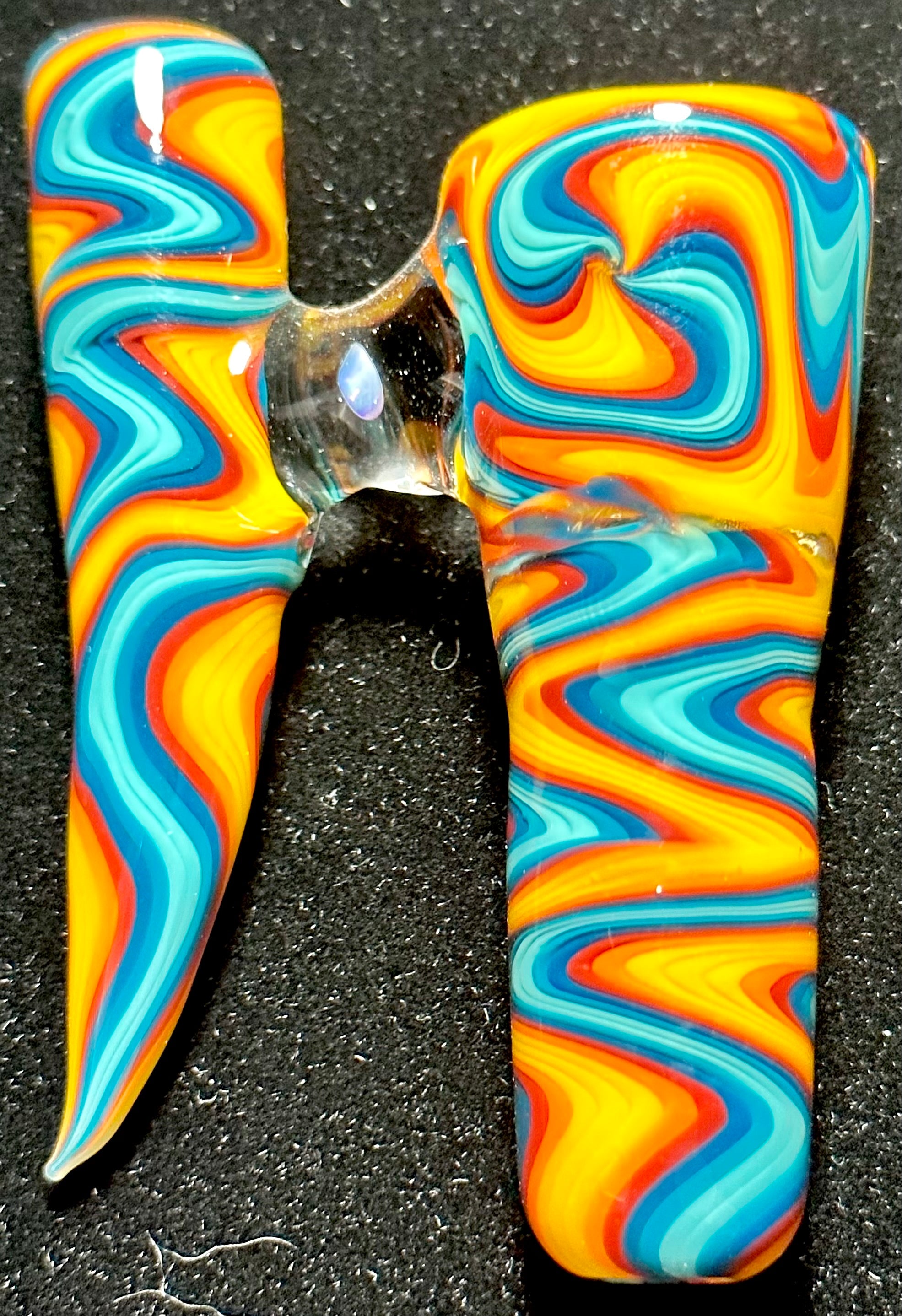 DZ Glass 18mm Fully Worked WigWag With Floating Opal #2 18mm