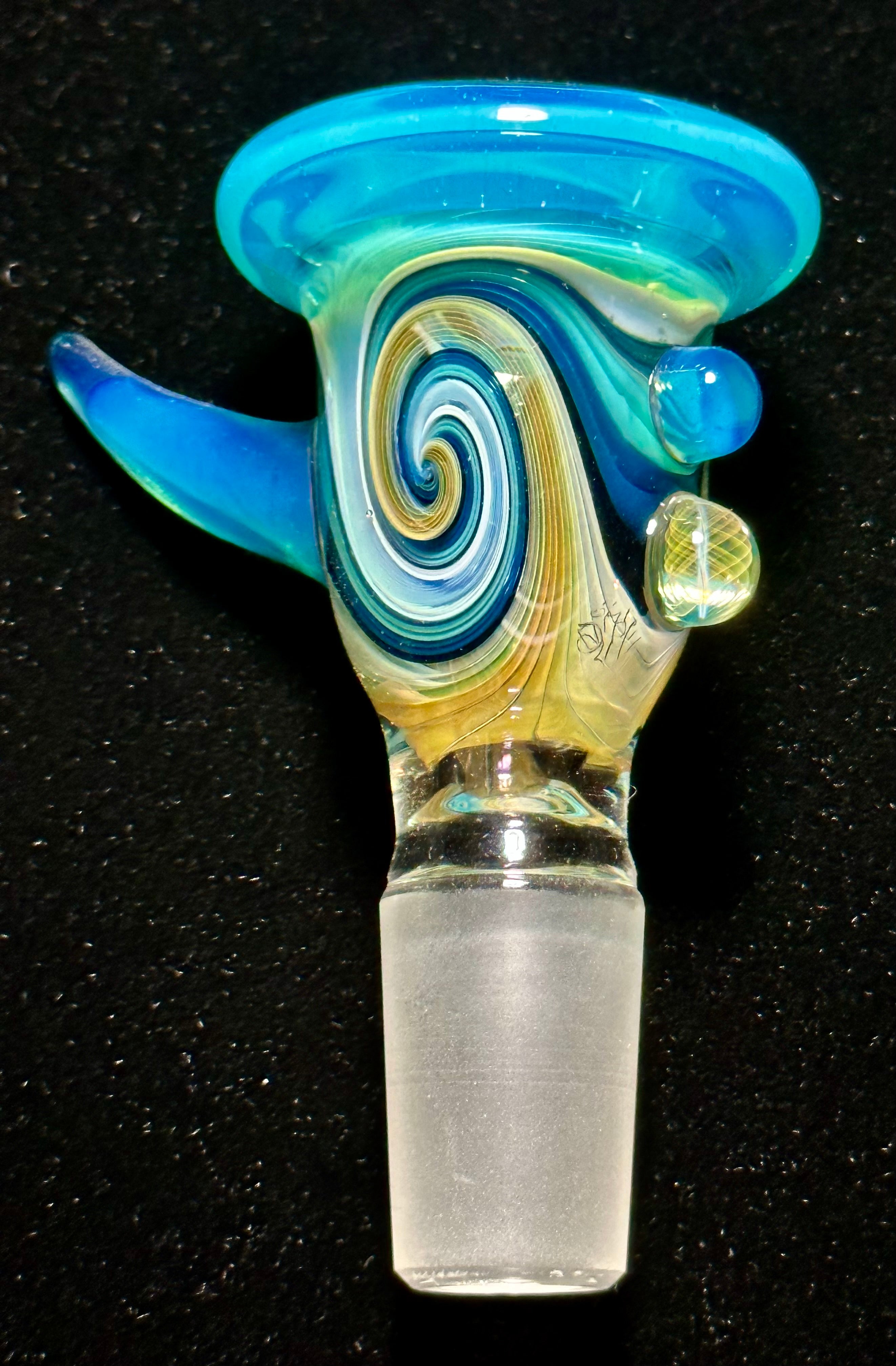 Gasp One Blue & Fumed 18mm Single Hole Slide