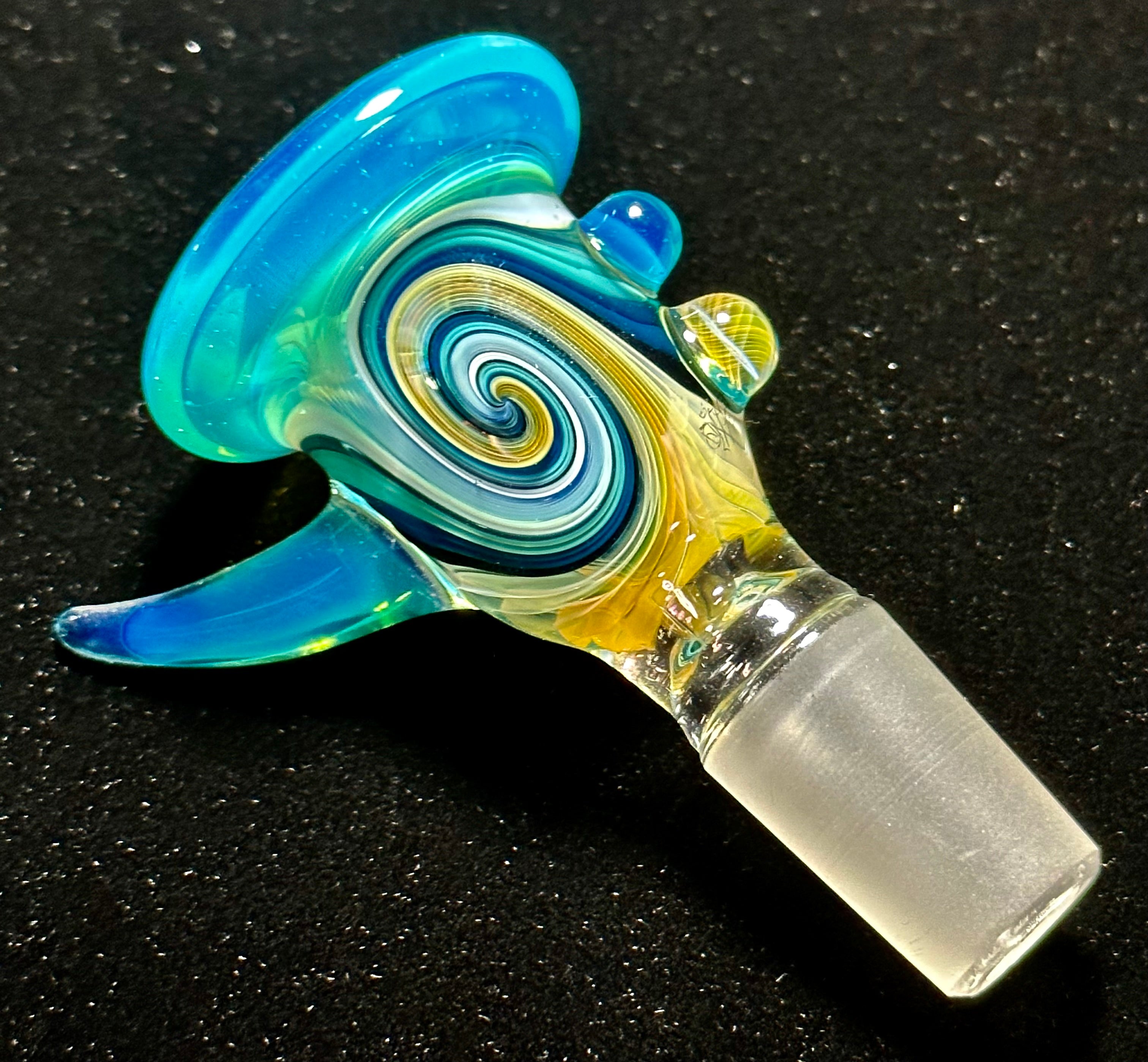 Gasp One Blue & Fumed 18mm Single Hole Slide