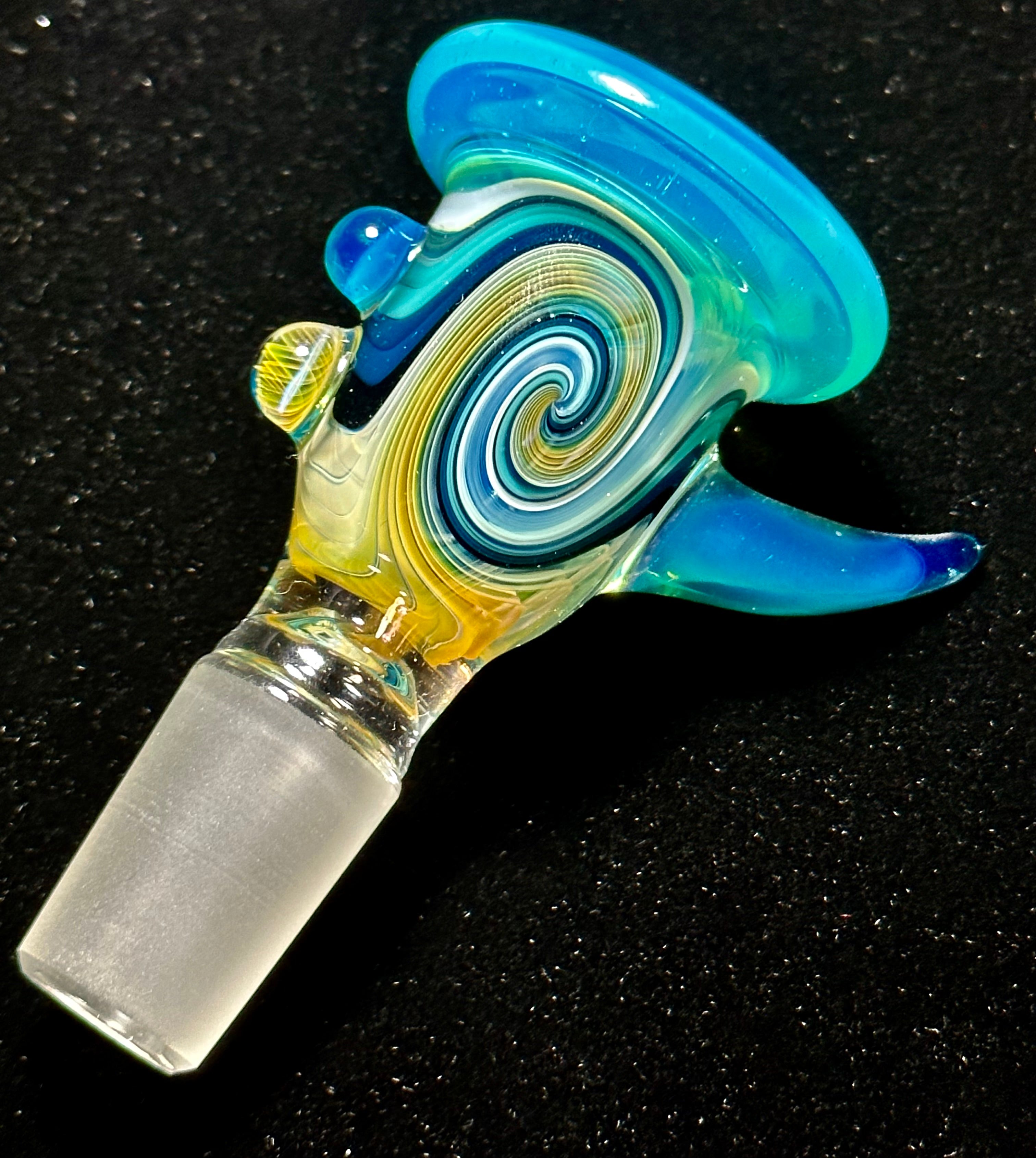 Gasp One Blue & Fumed 18mm Single Hole Slide
