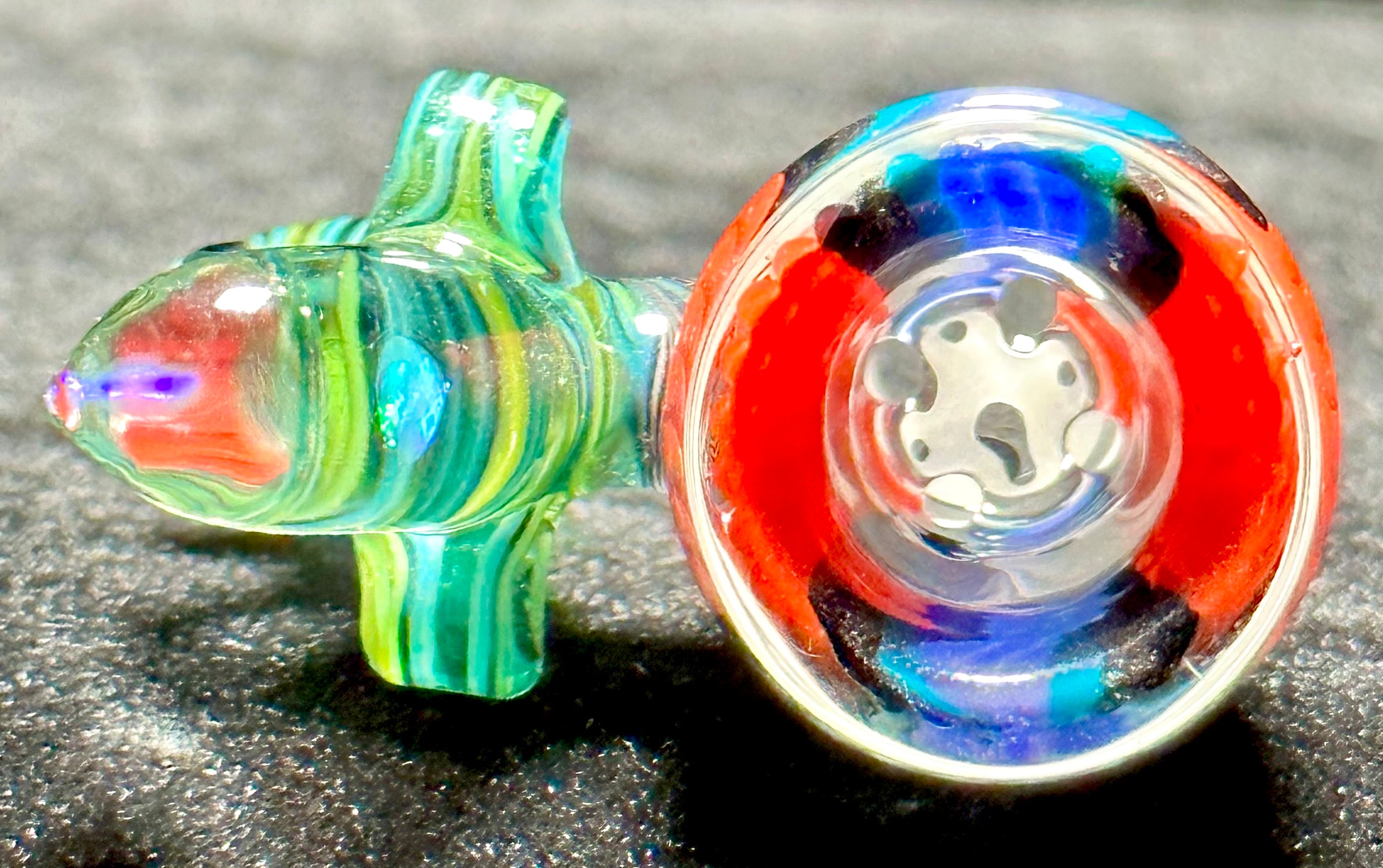 Dippy Glass 14mm Red/Blue Nana Slide