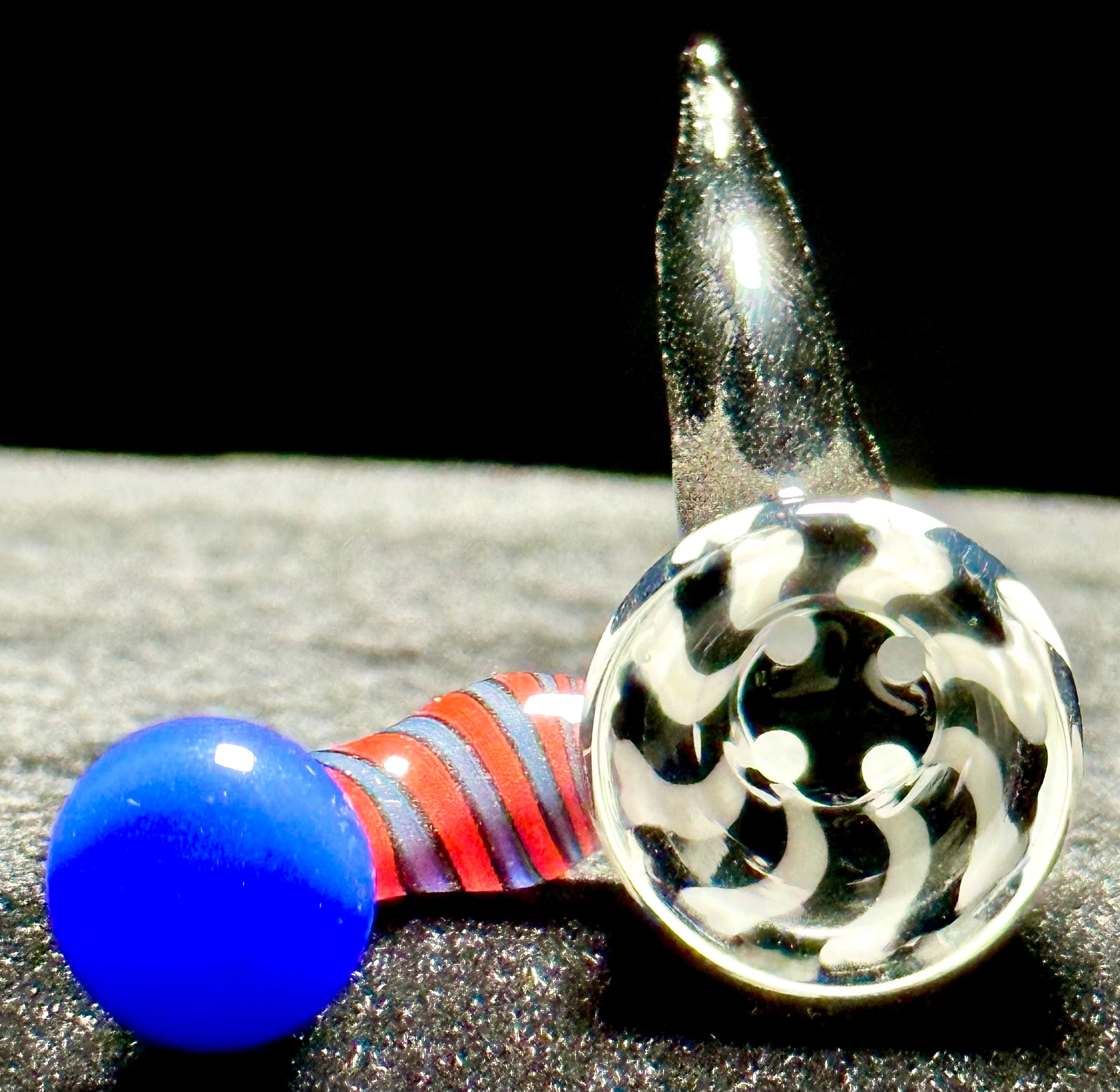 Dippy Glass 18mm Zebra Shroom Slide