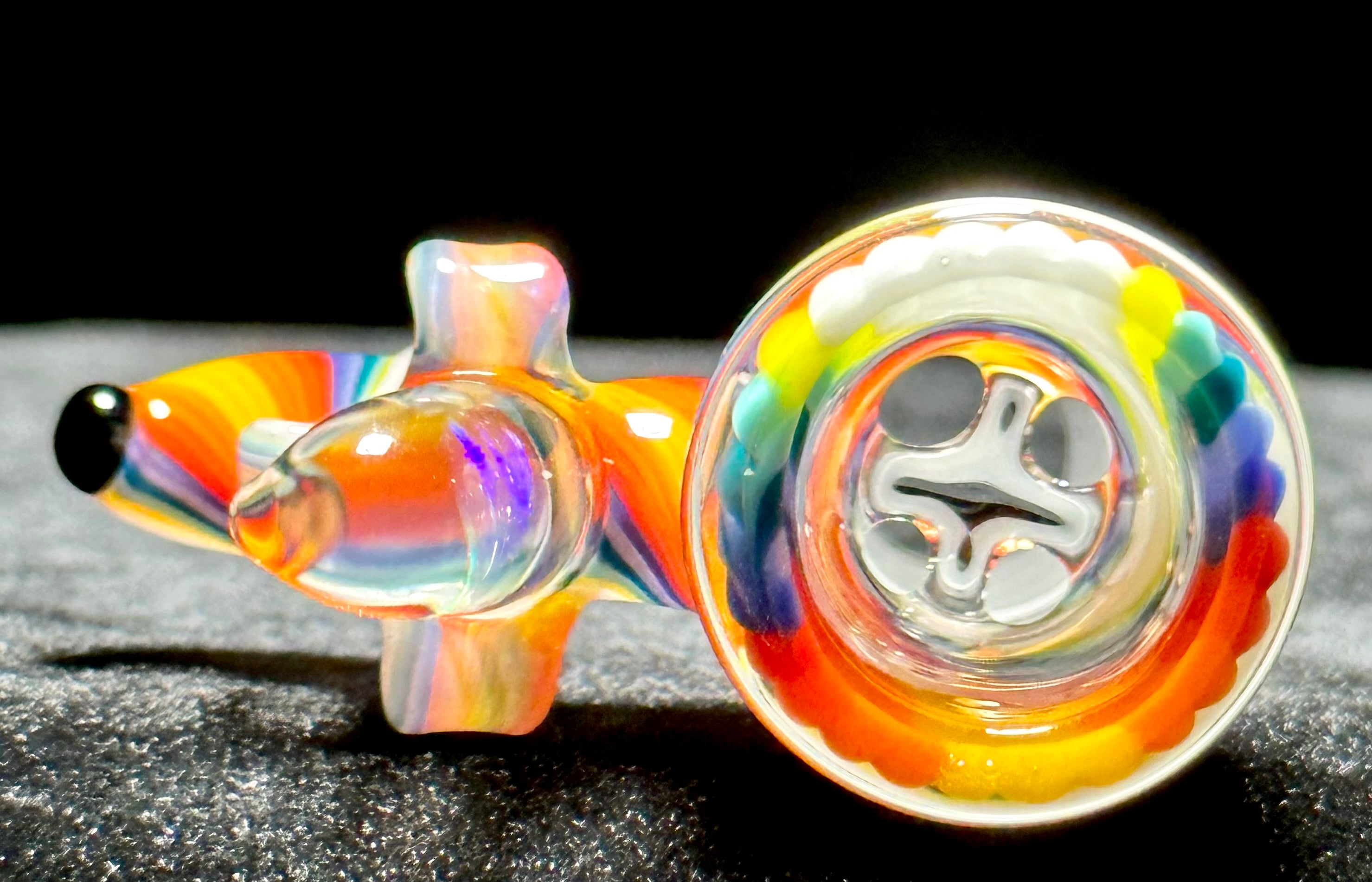 Dippy Glass 18mm Multi-Color Swirl Nana Slide